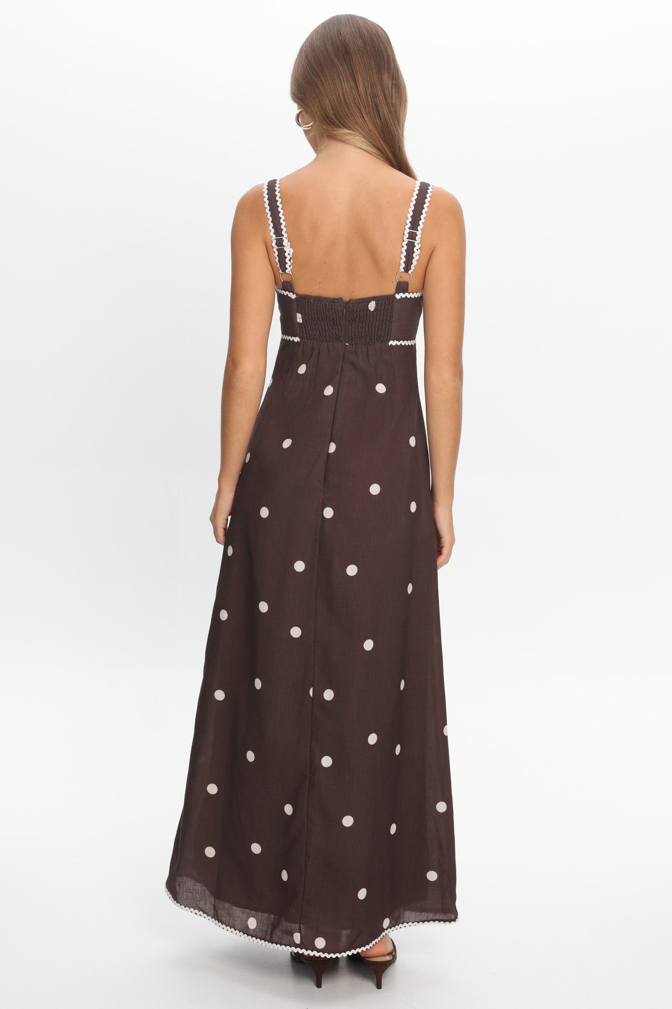 Teena Square Neckline Maxi Dress Print Chocolate by Selfie Leslie Australia