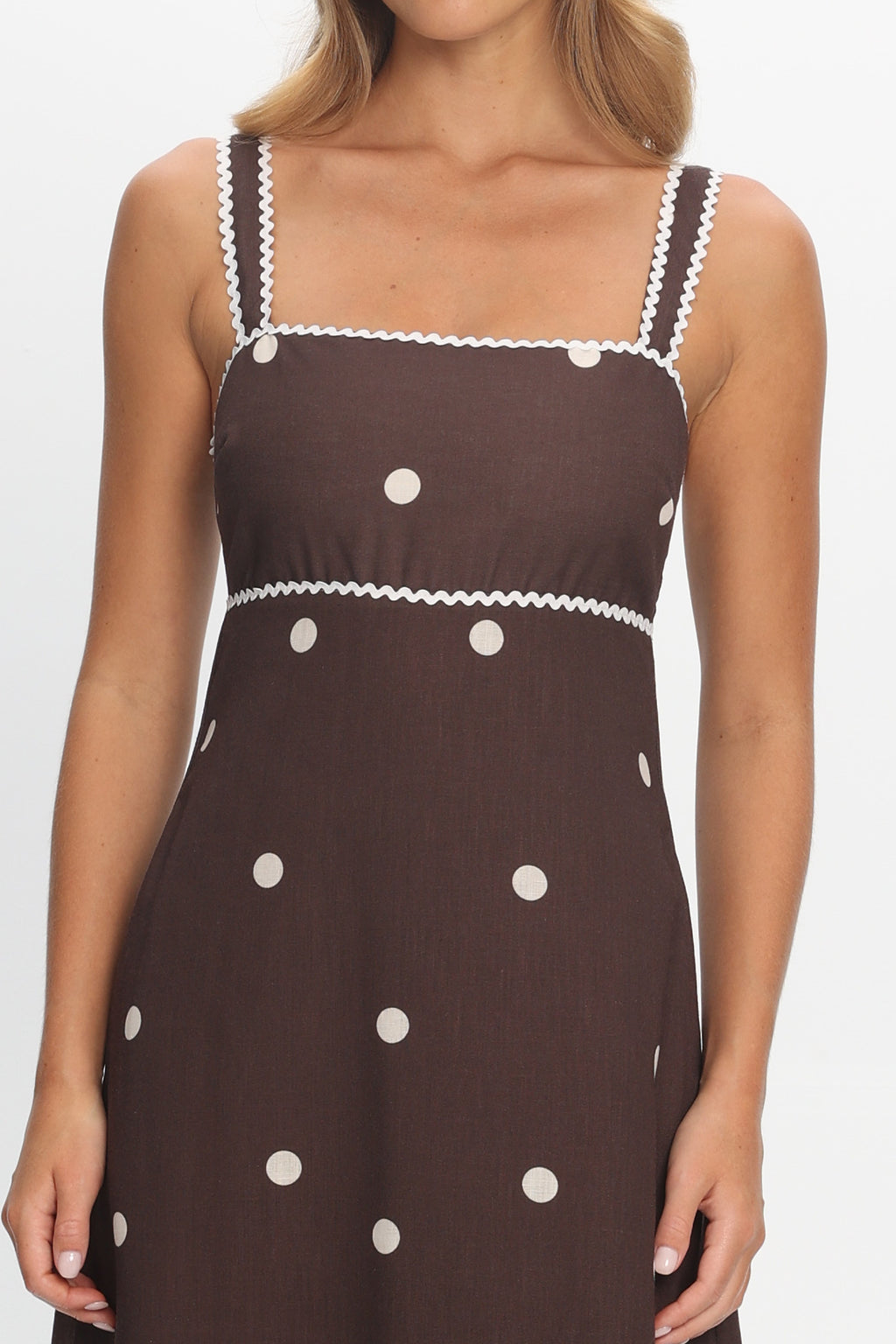 Teena Square Neckline Maxi Dress Print Chocolate by Selfie Leslie Australia