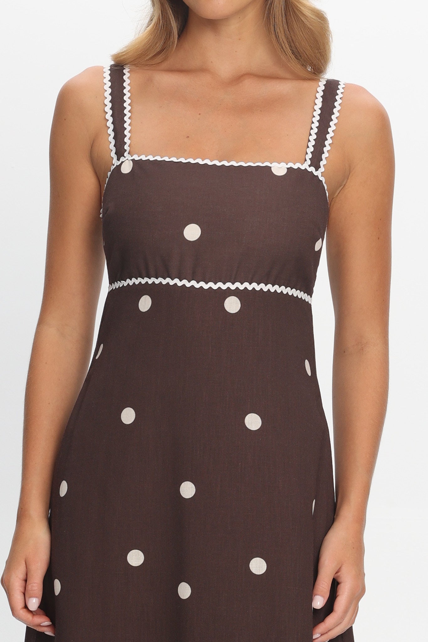 Teena Square Neckline Maxi Dress Print Chocolate by Selfie Leslie Australia