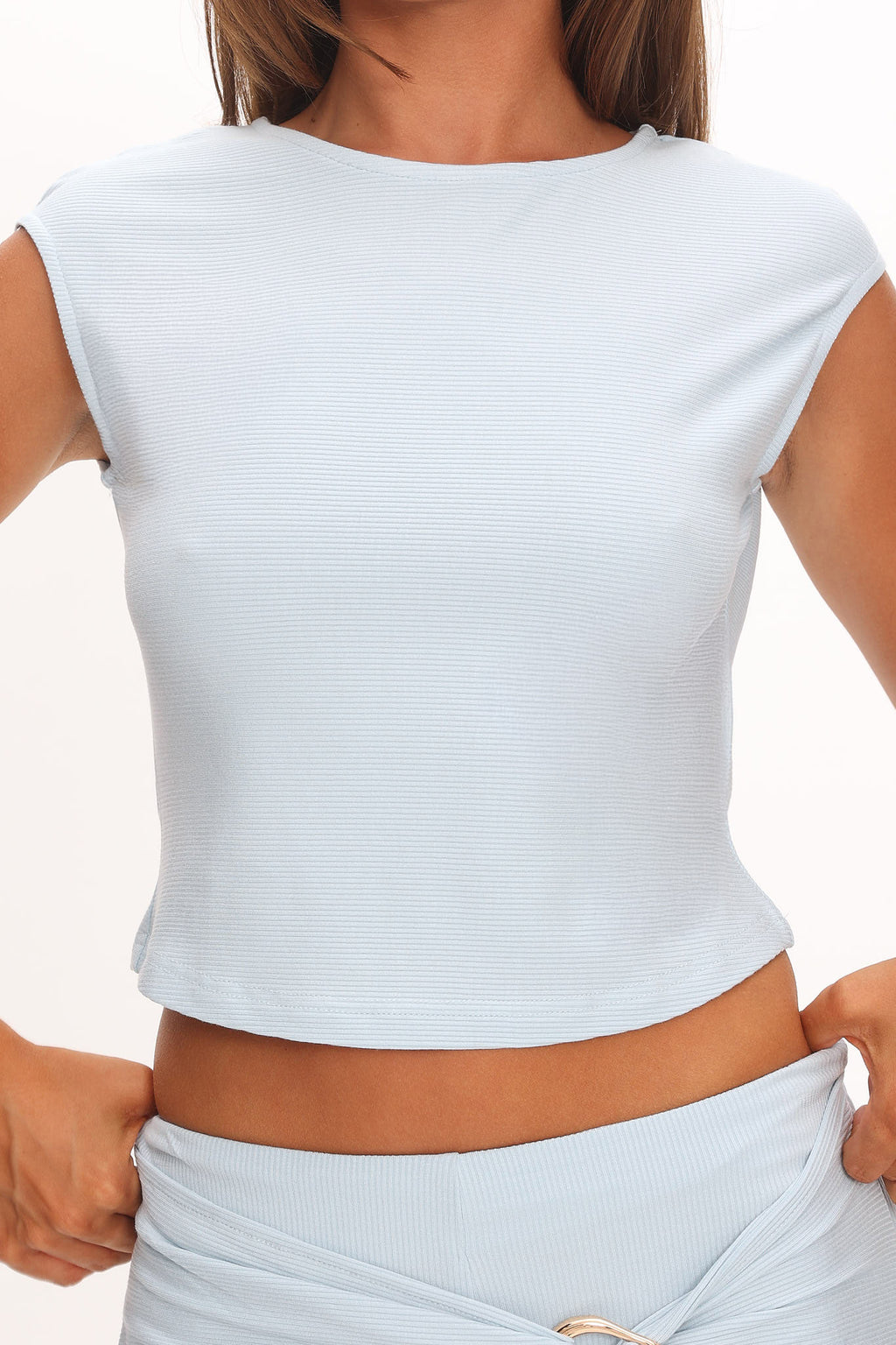 Love Somebody Cap Sleeve Top Blue by Selfie Leslie Australia