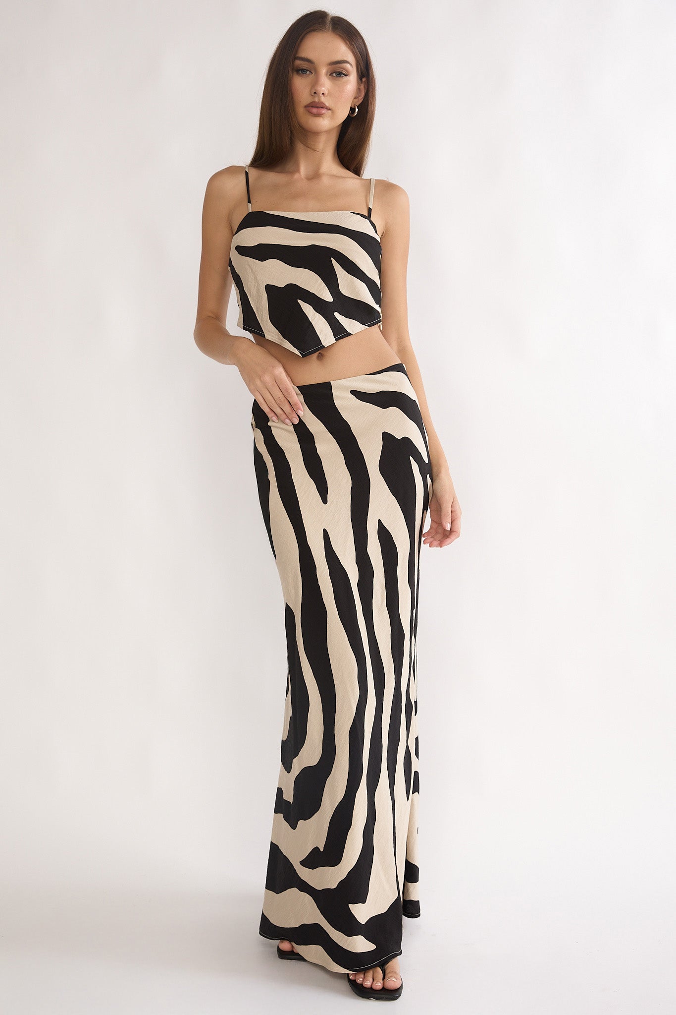 Blythe Maxi Skirt Zebra Black by Selfie Leslie Australia