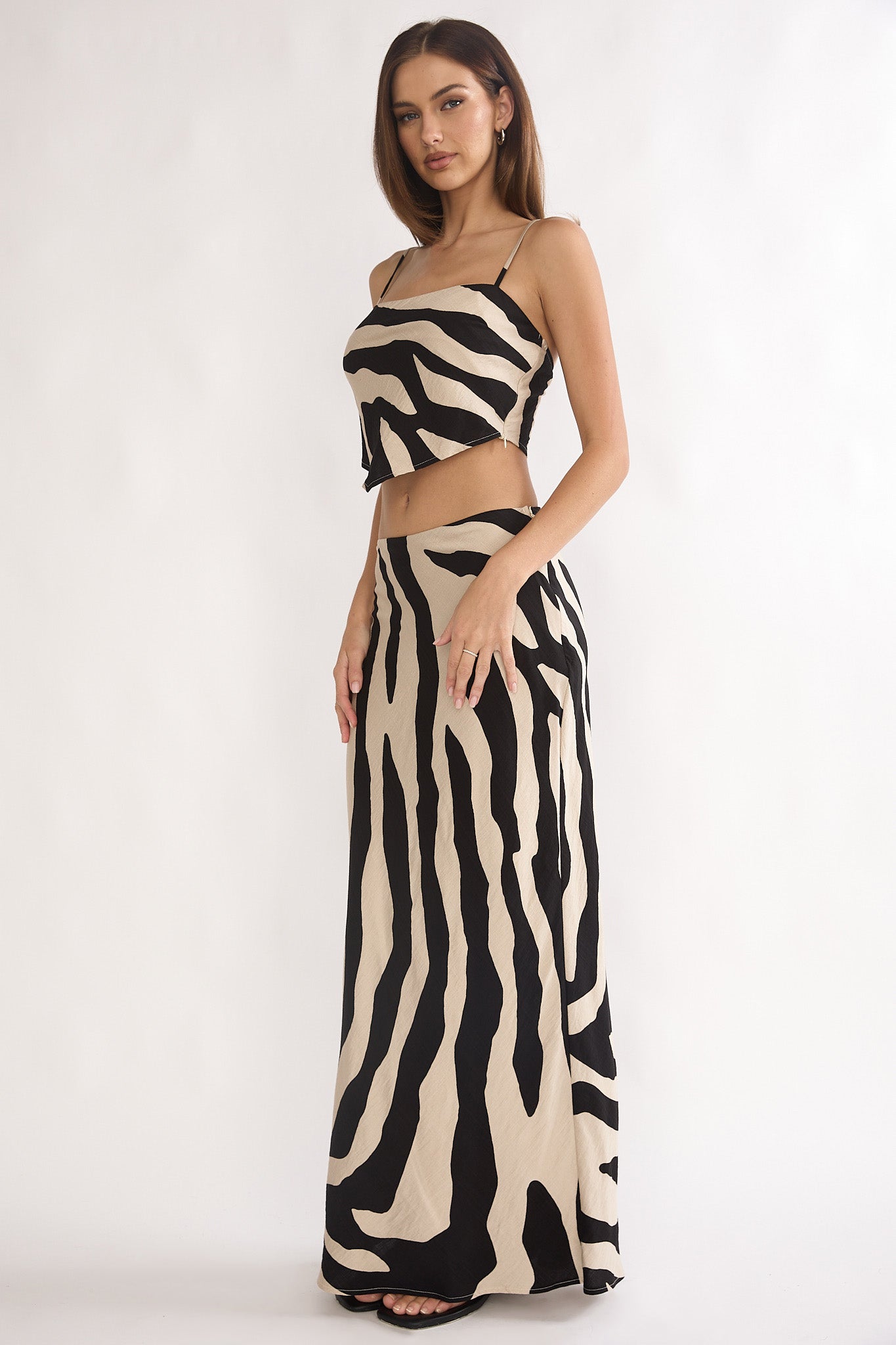 Blythe Maxi Skirt Zebra Black by Selfie Leslie Australia