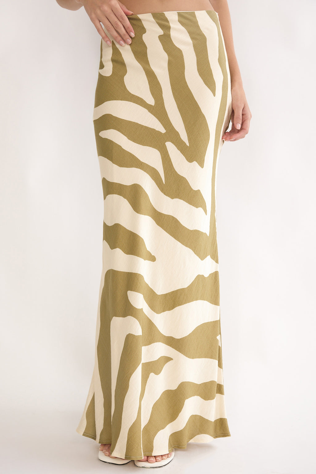 Blythe Maxi Skirt Zebra Khaki by Selfie Leslie Australia