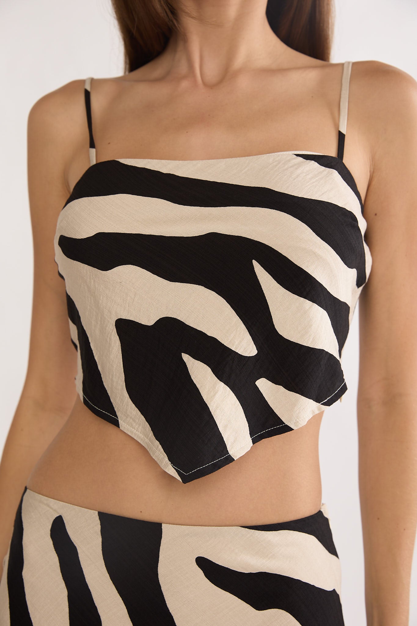 Blythe V-Hem Cami Top Zebra Black by Selfie Leslie Australia