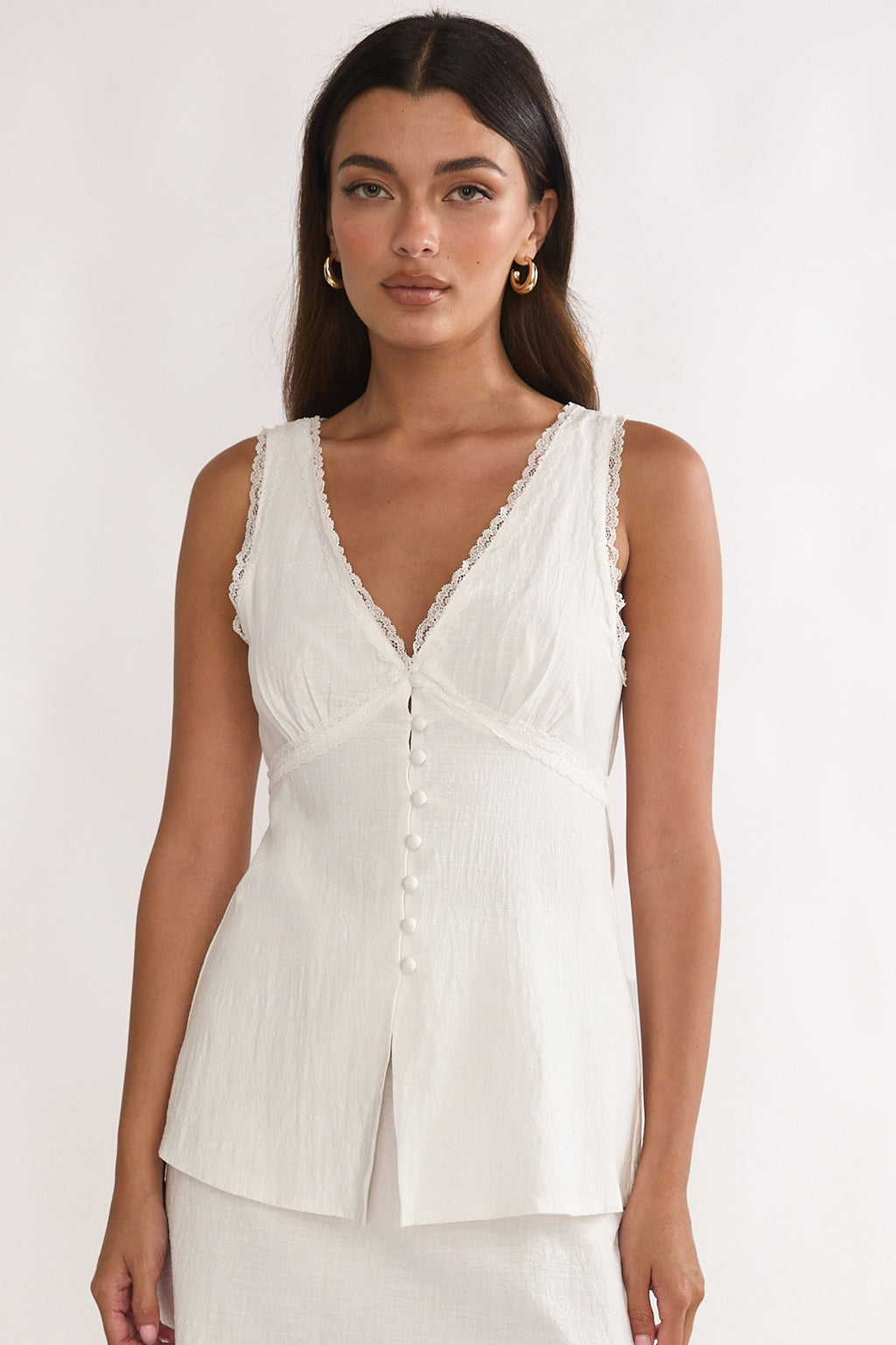 Maribelis Button Front Top White by Selfie Leslie Australia