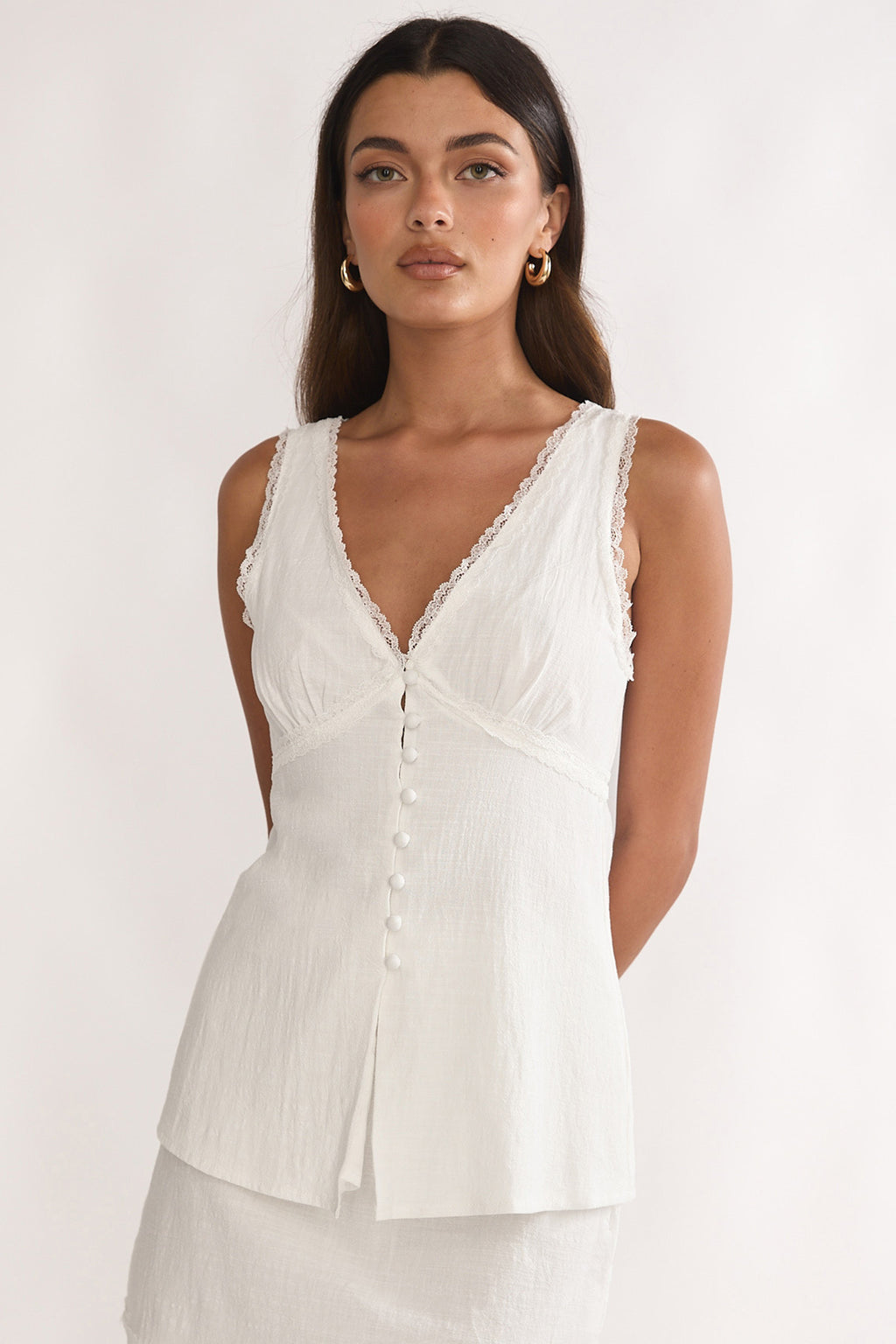Maribelis Button Front Top White by Selfie Leslie Australia