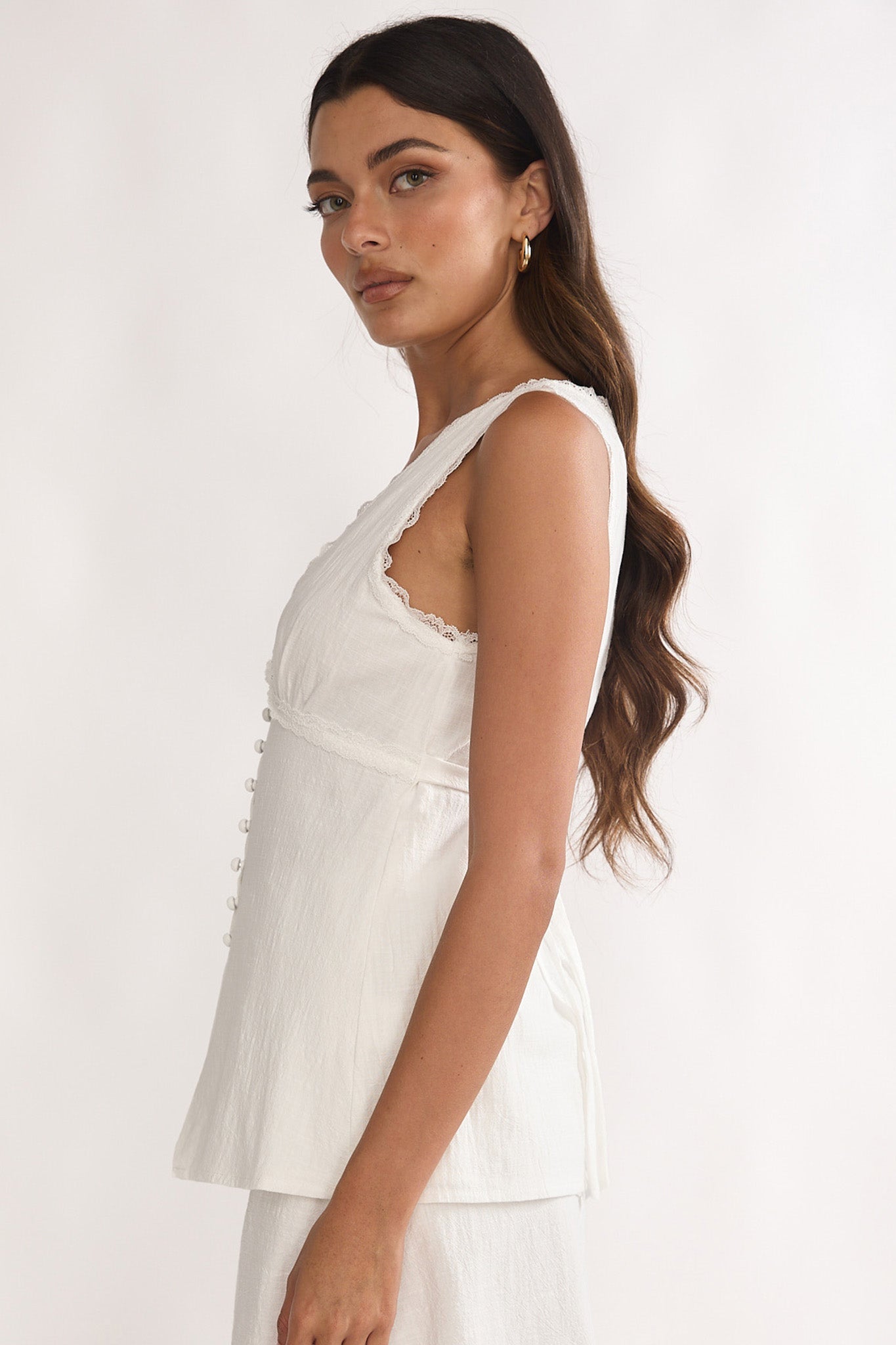 Maribelis Button Front Top White by Selfie Leslie Australia