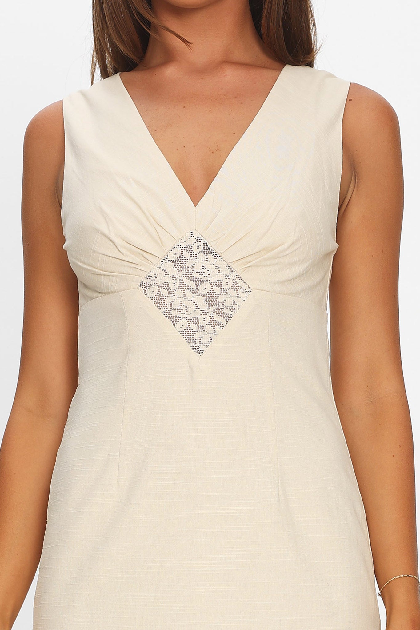 Perry Lace Insert Maxi Dress Vanilla by Selfie Leslie Australia