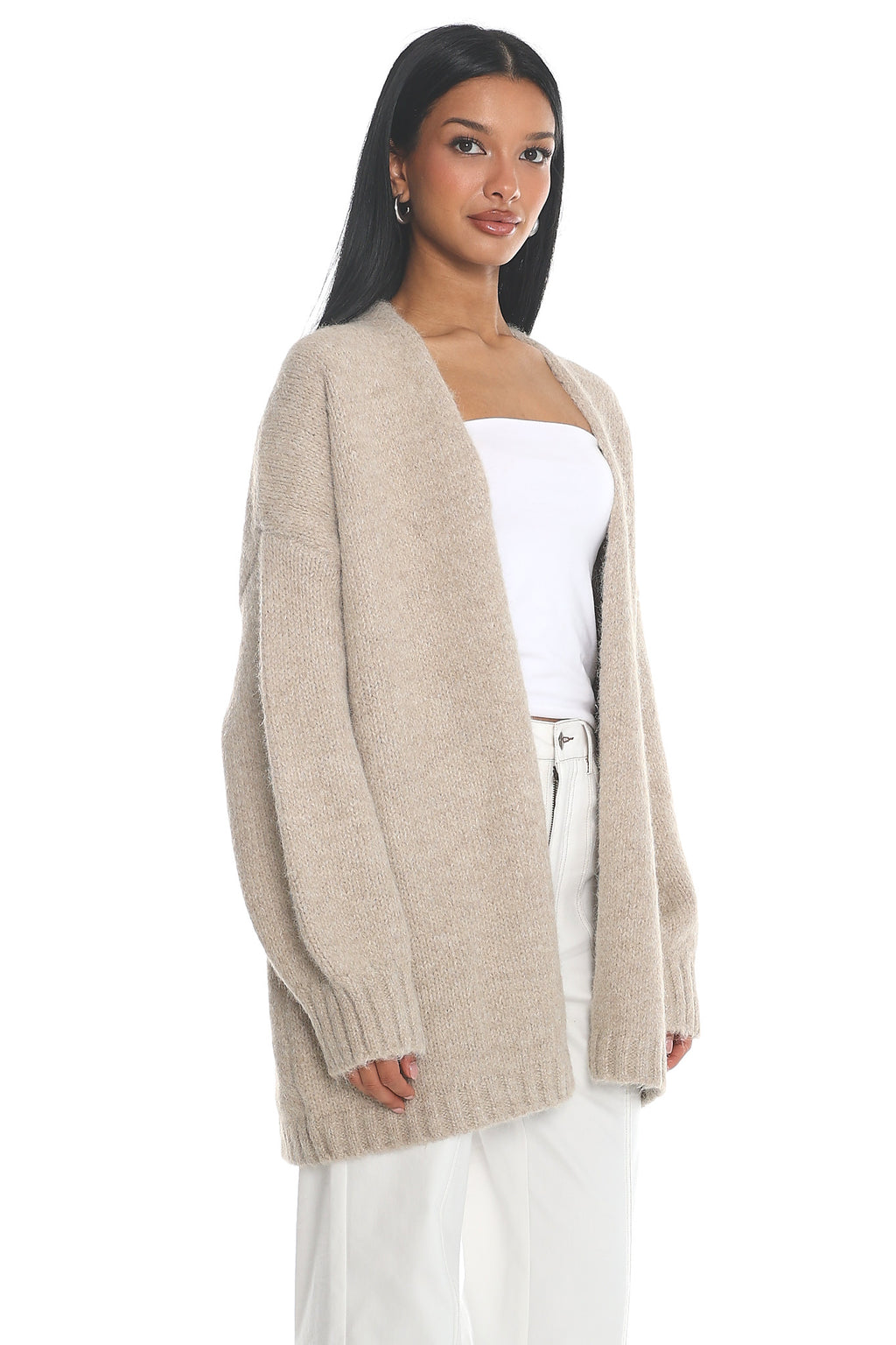 Jinnica Long Knit Cardigan Oat by Selfie Leslie Australia