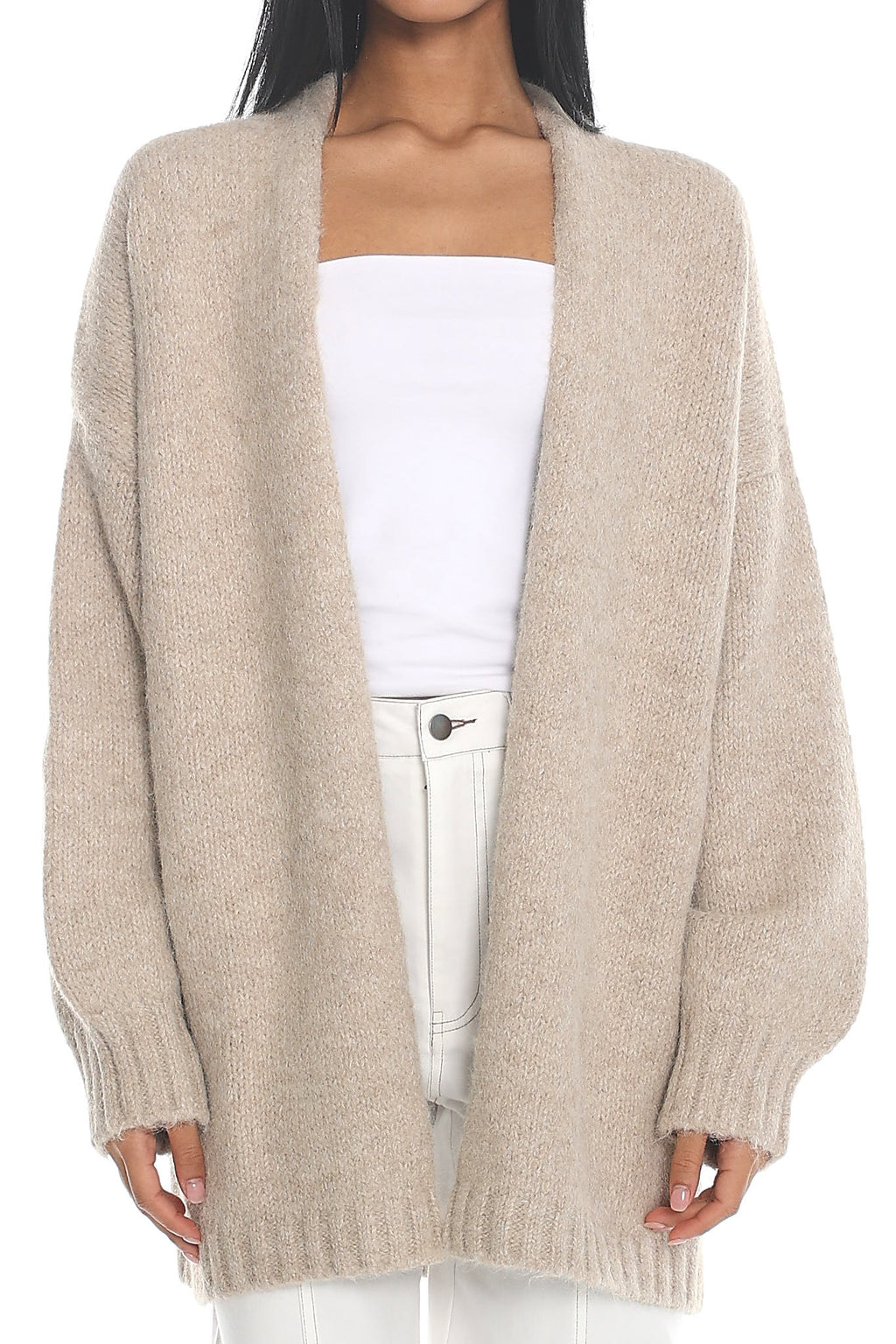 Jinnica Long Knit Cardigan Oat by Selfie Leslie Australia