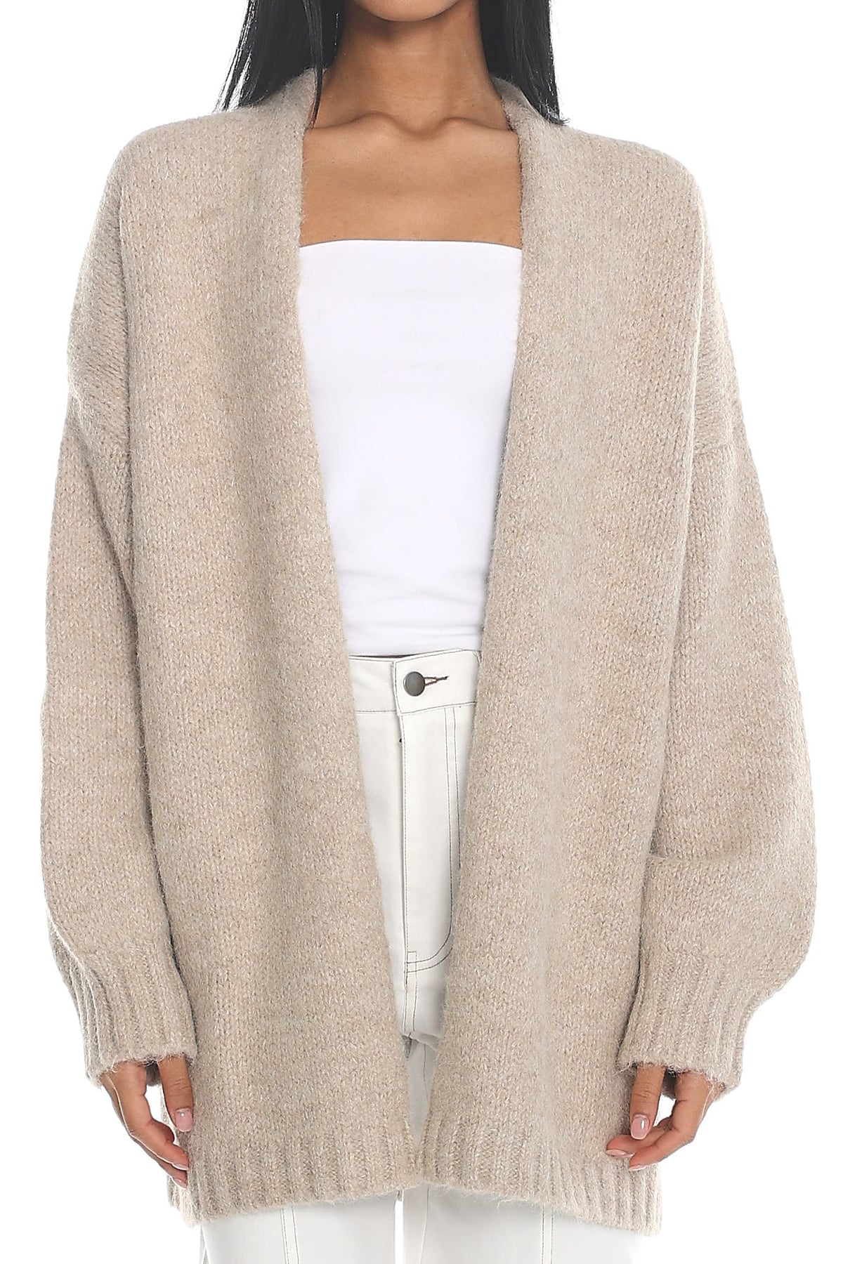 Jinnica Long Knit Cardigan Oat by Selfie Leslie Australia