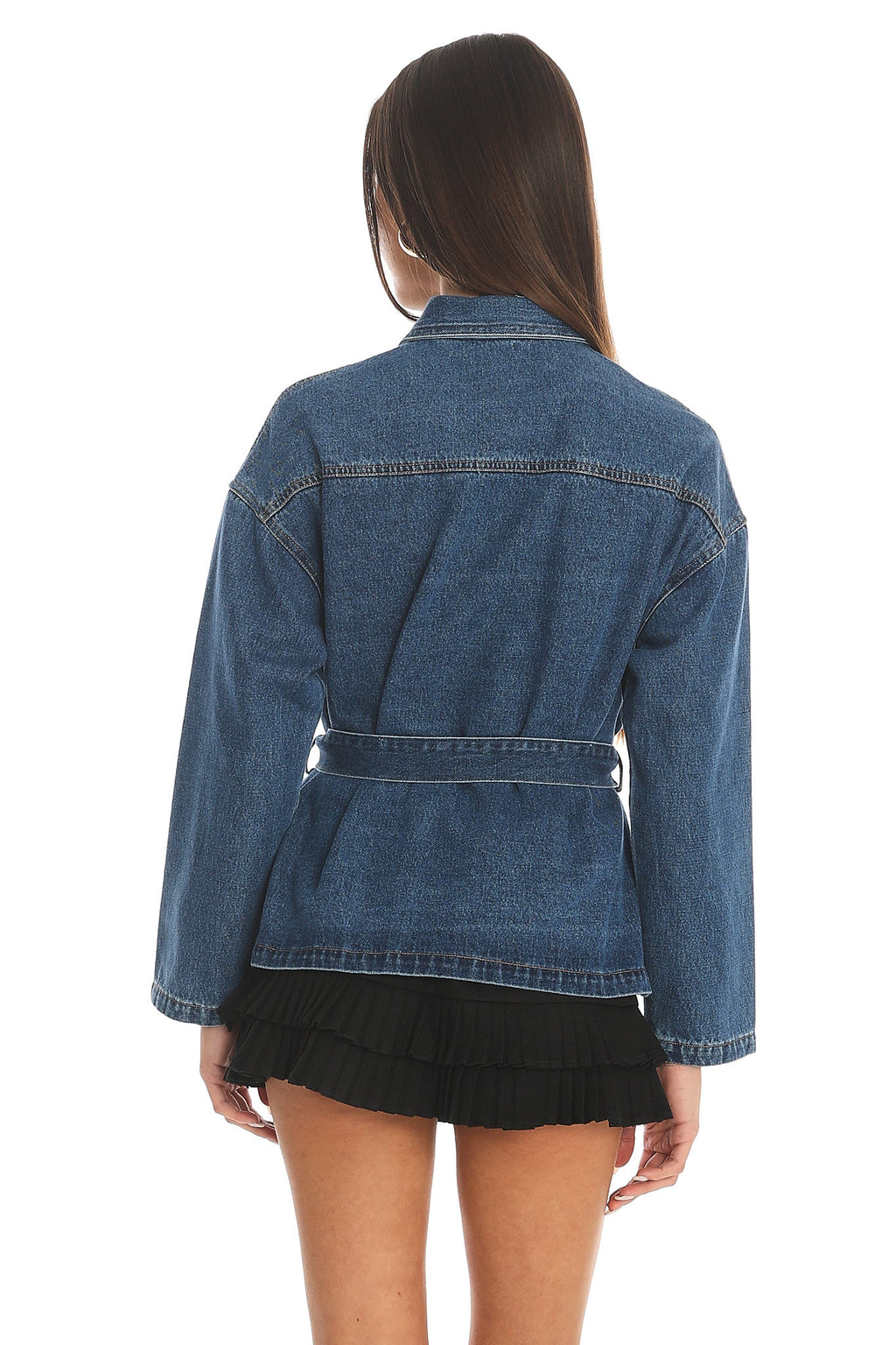 Atlassa Belted Jacket Denim Blue