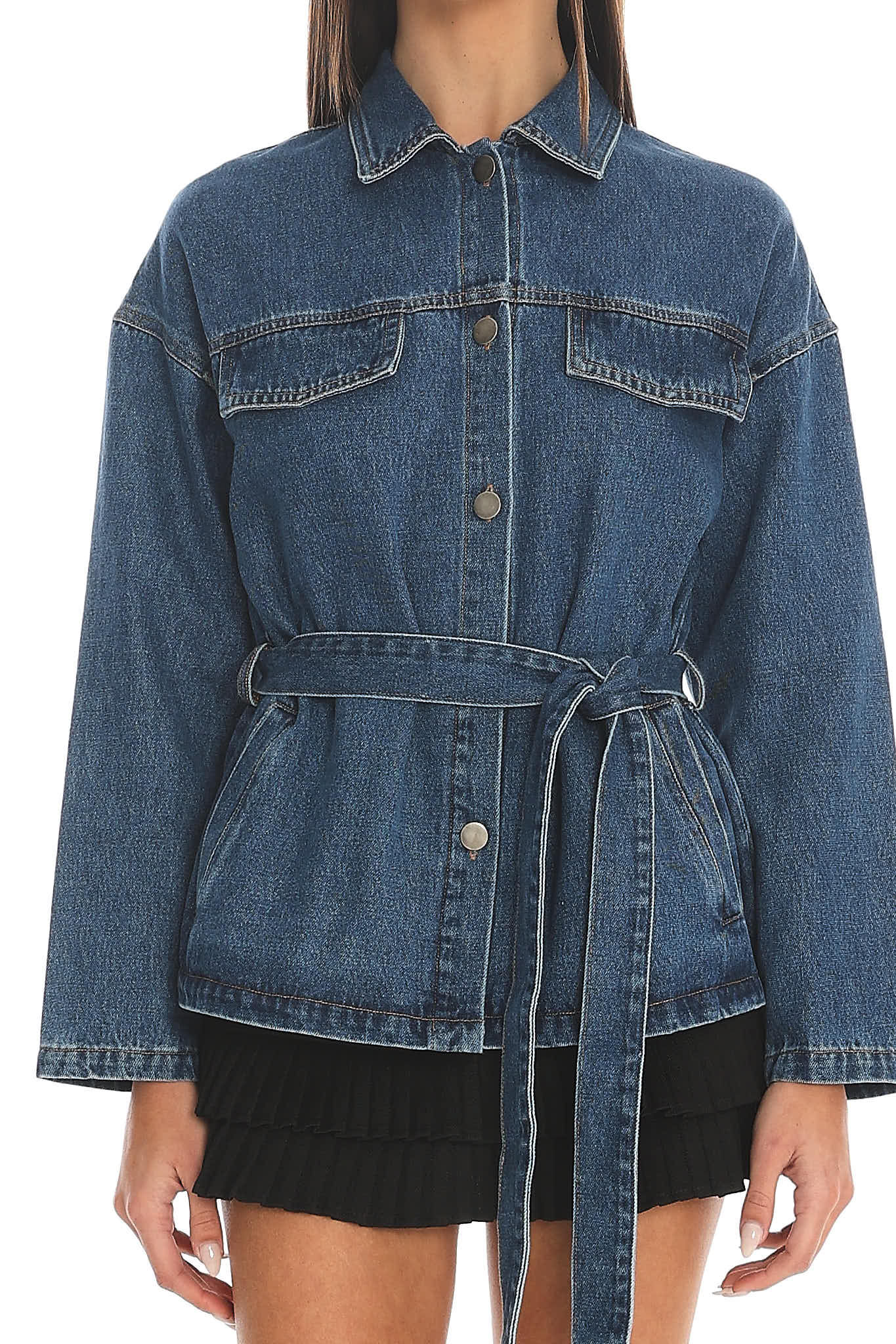 Atlassa Belted Jacket Denim Blue