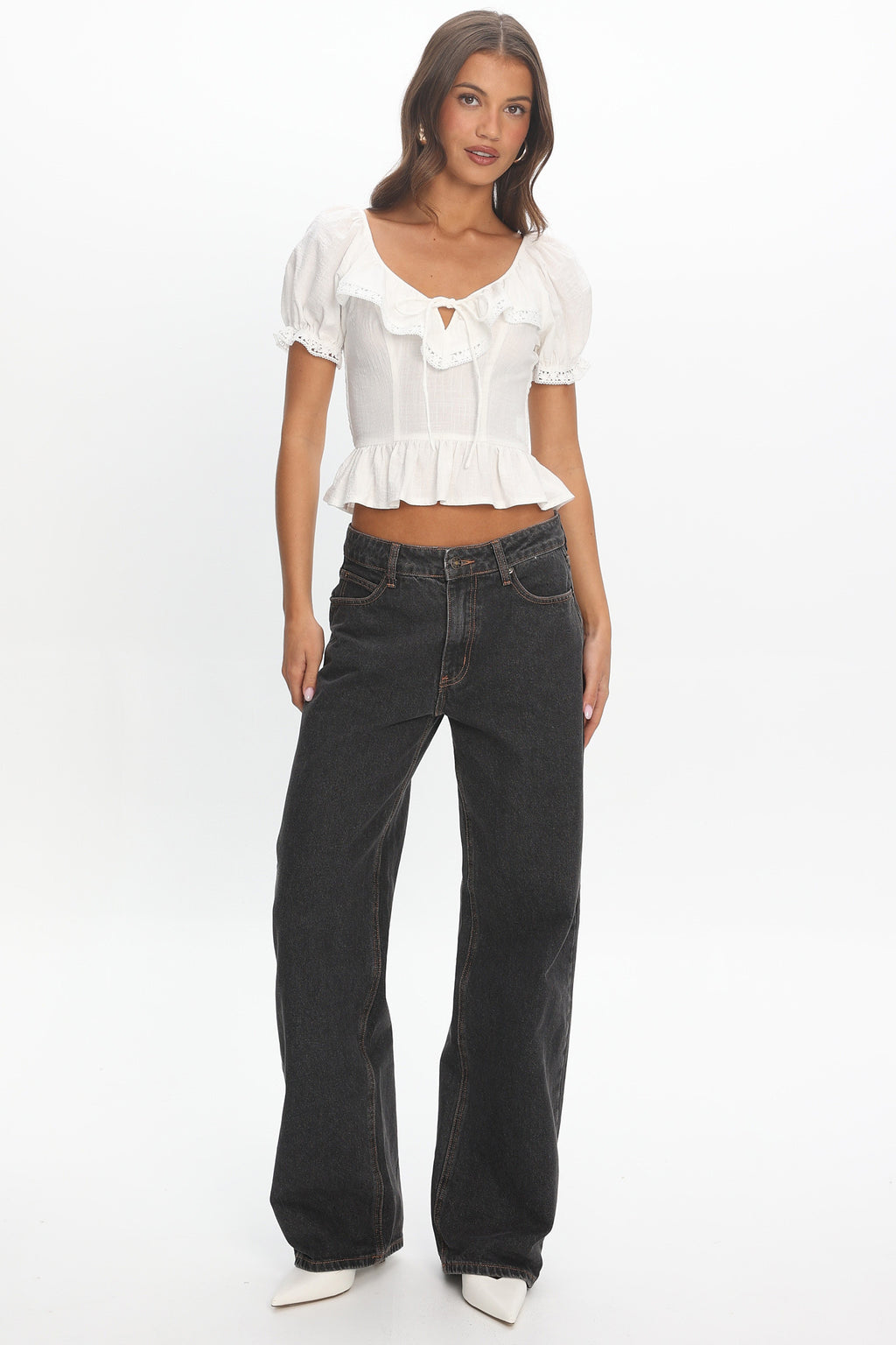Chamilla Puff Sleeve Top Off White