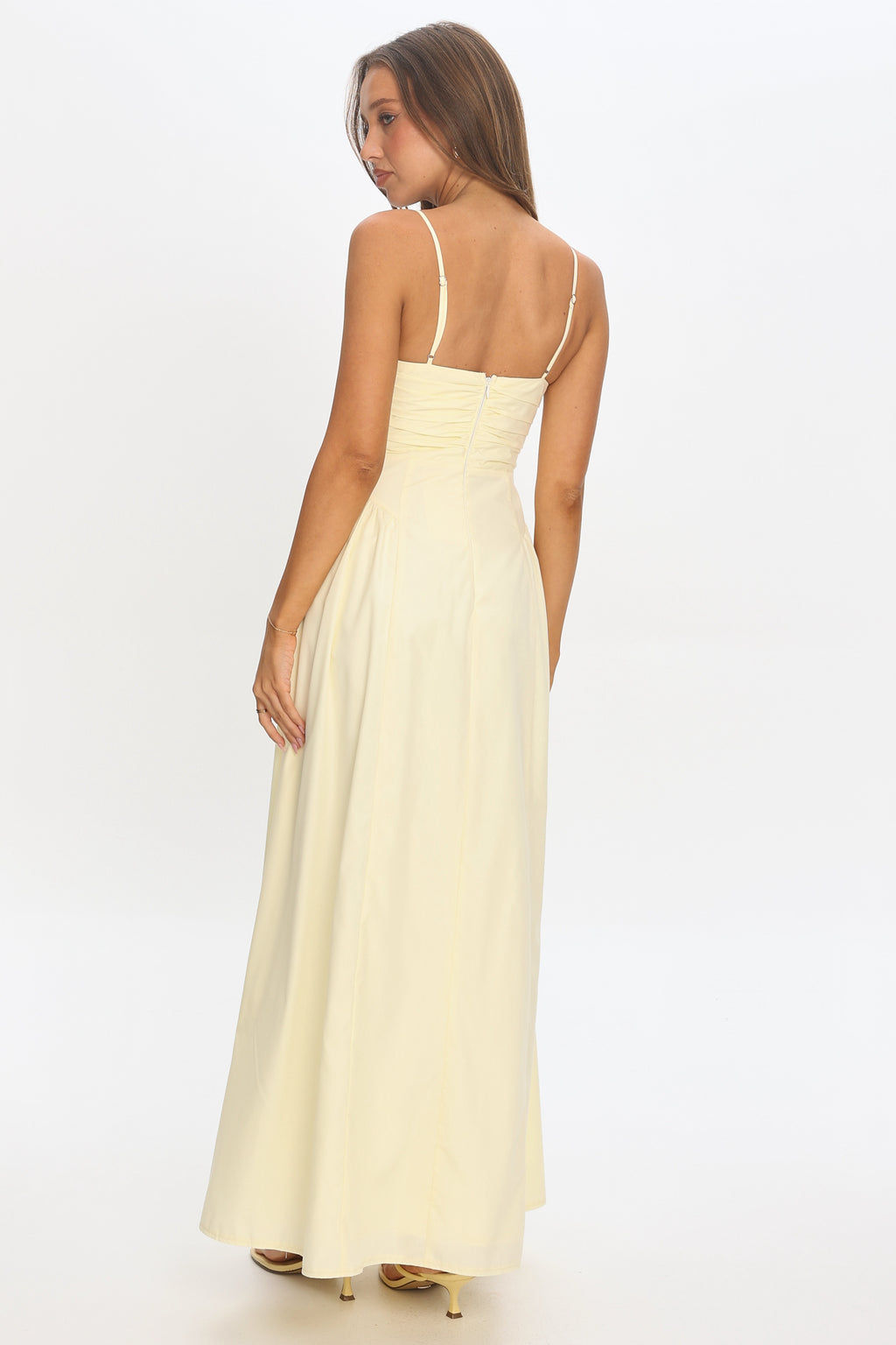 Honeymoon Avenue Twist Maxi Dress Butter Yellow