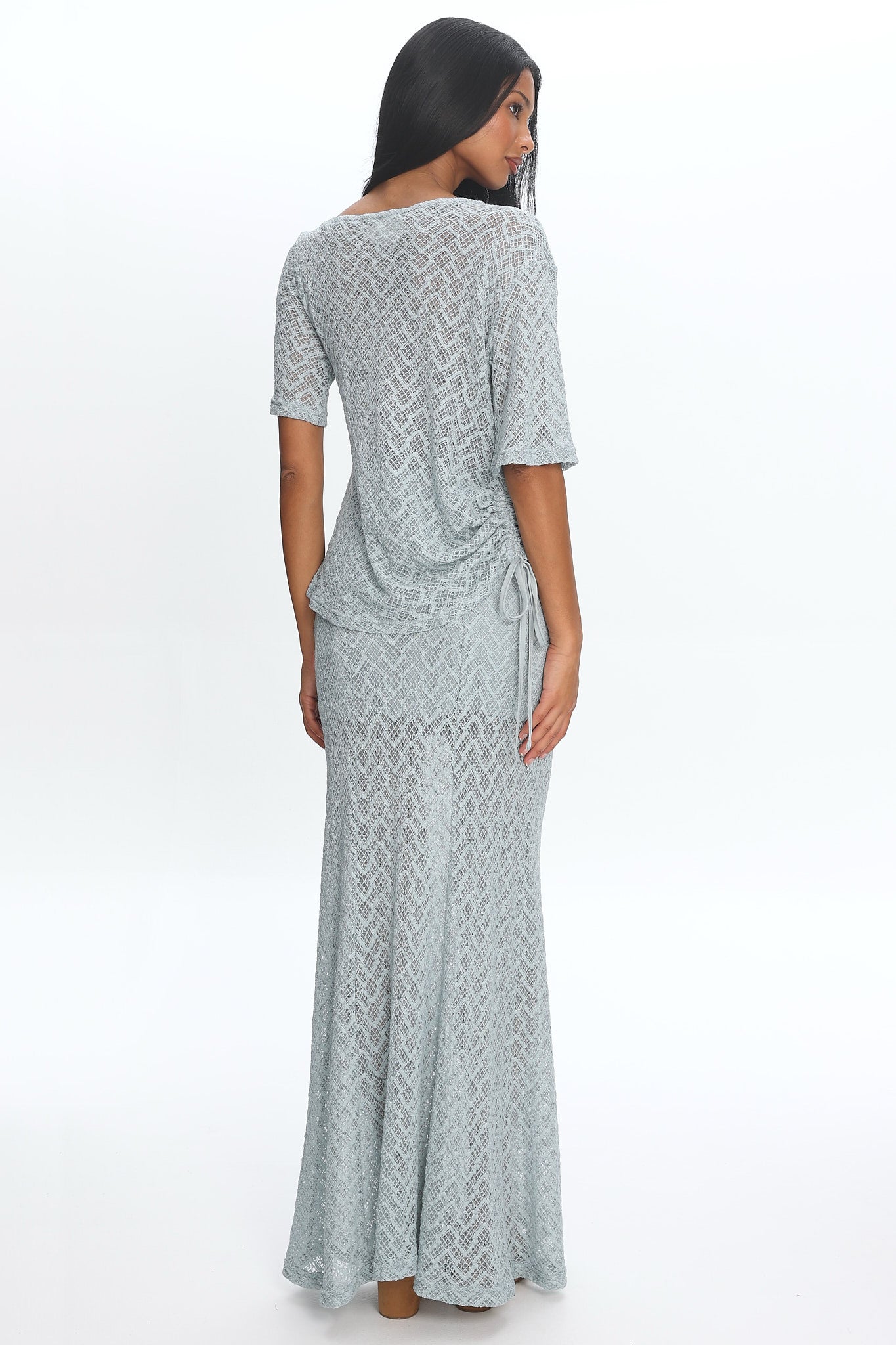 Sidibe Crochet Maxi Skirt Light Blue