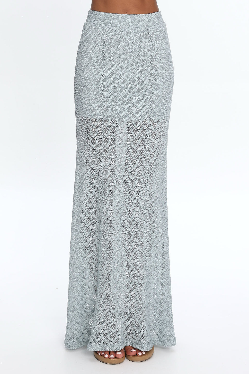 Sidibe Crochet Maxi Skirt Light Blue