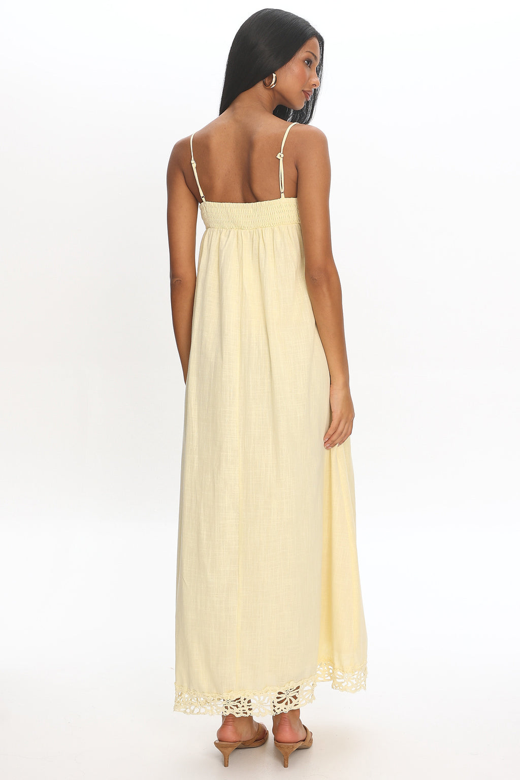 Genevieve Crochet-Trim Maxi Dress Butter