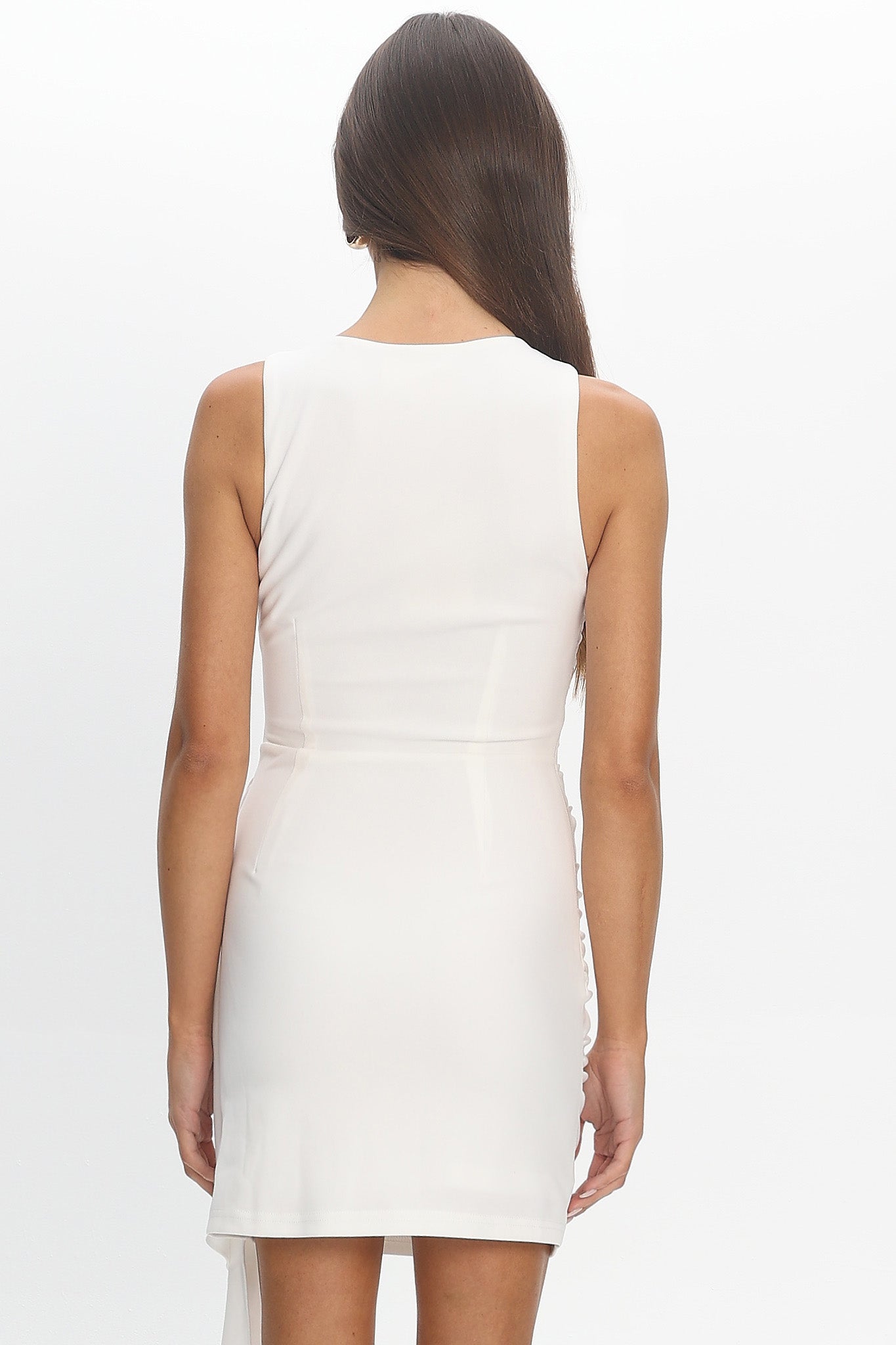 Harlem Ruched Bodycon Mini Dress White
