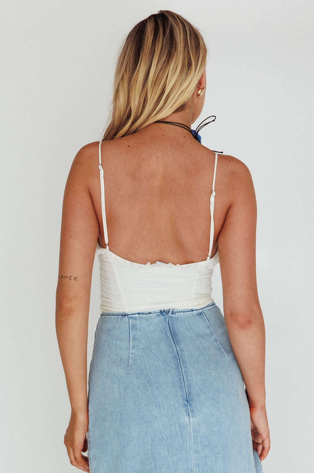 Orli Ruched Bodysuit White by Selfie Leslie Australia