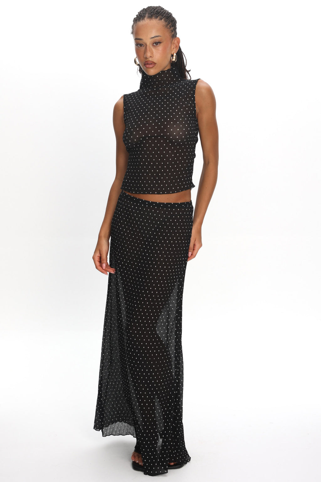 LIONESS Ford Maxi Skirt Onyx Polka by Selfie Leslie Australia