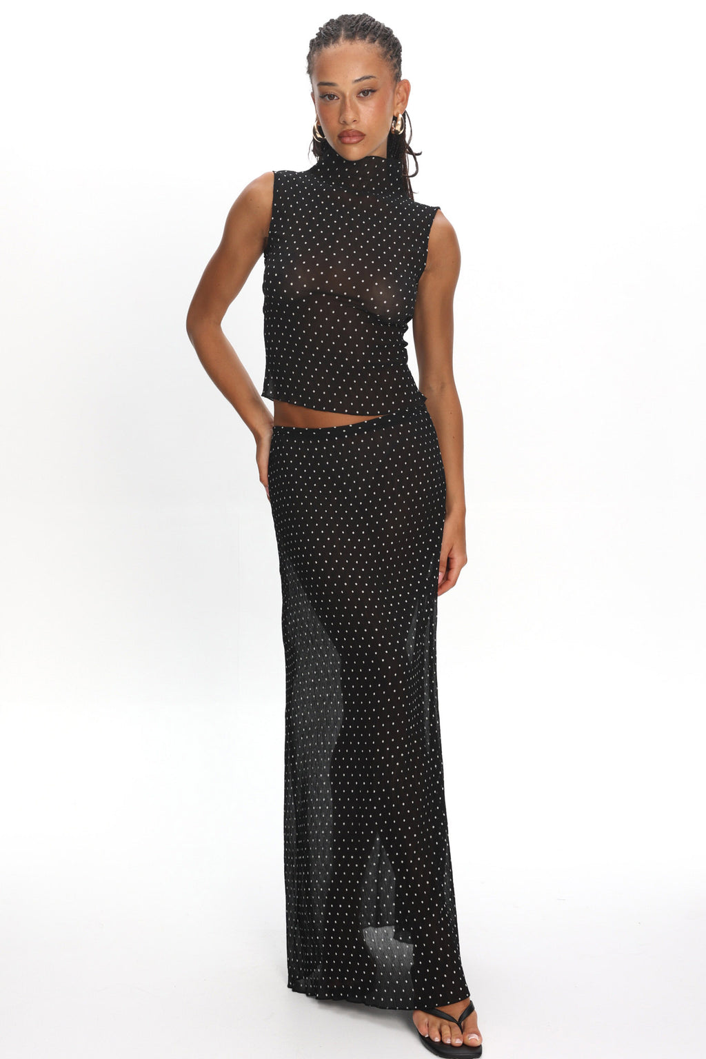 LIONESS Ford Maxi Skirt Onyx Polka by Selfie Leslie Australia