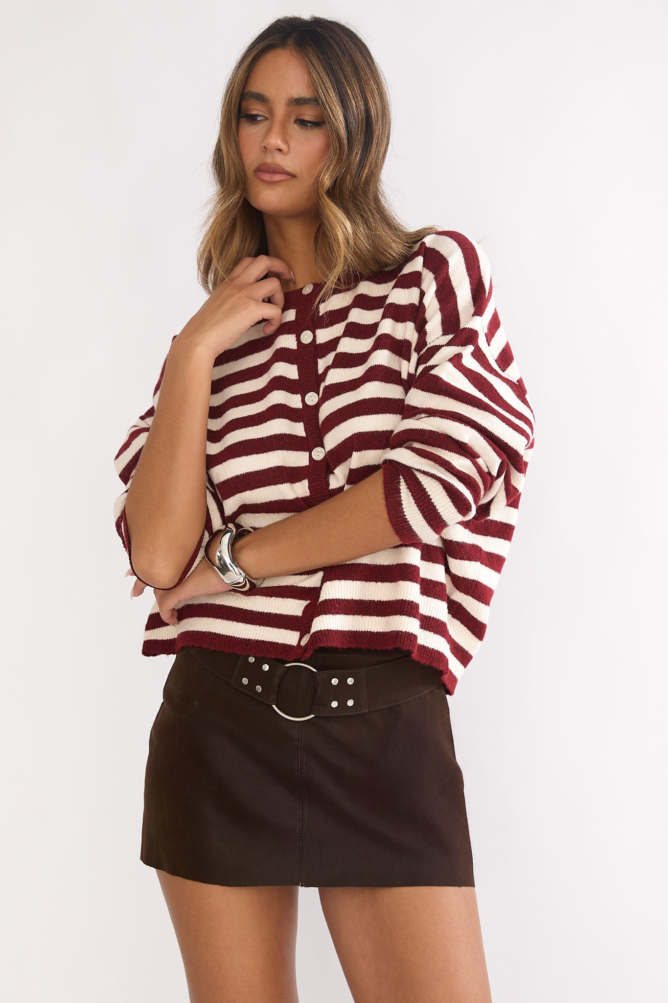 Opeline Waist Belt Skort Brown by Selfie Leslie Australia