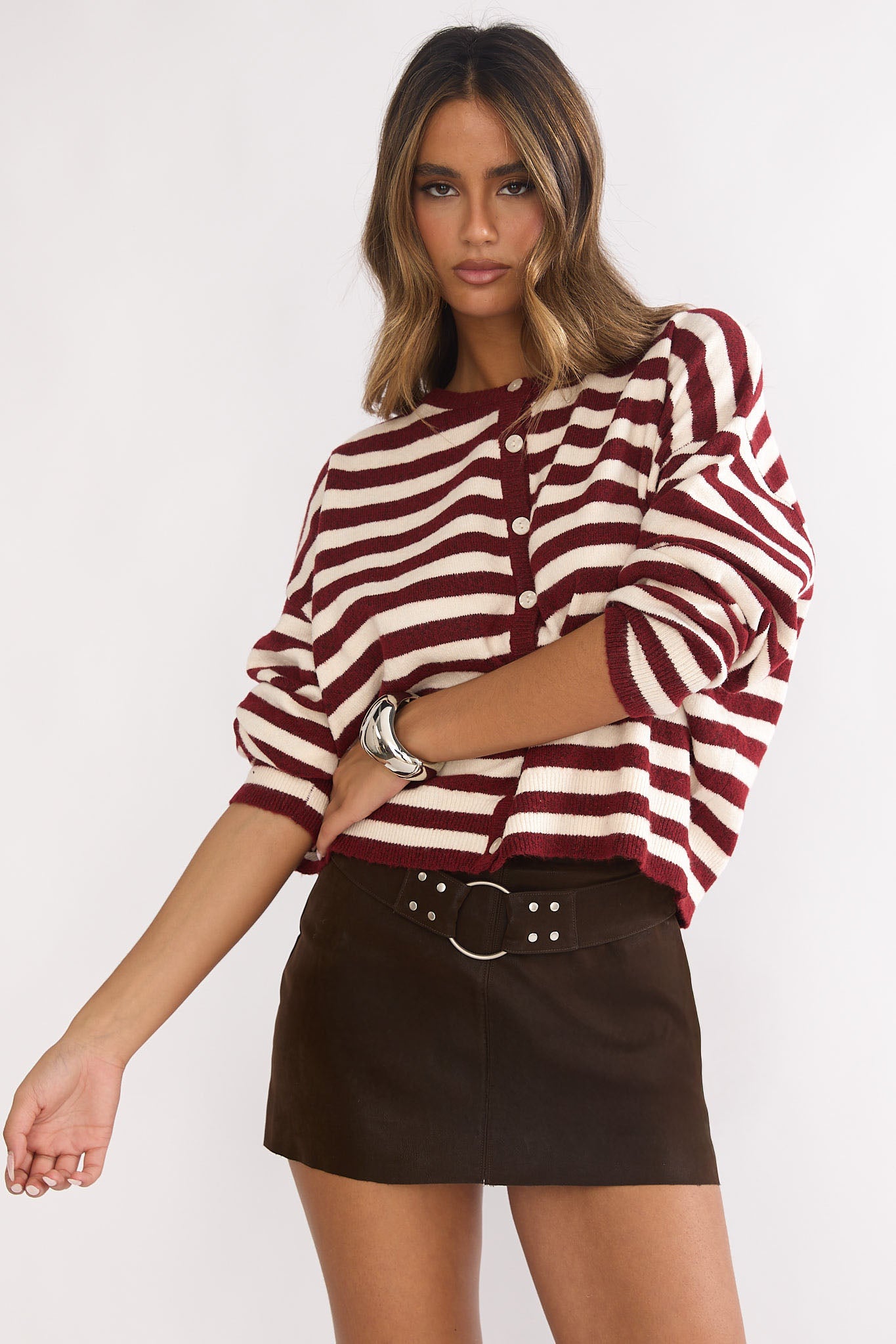 Opeline Waist Belt Skort Brown by Selfie Leslie Australia