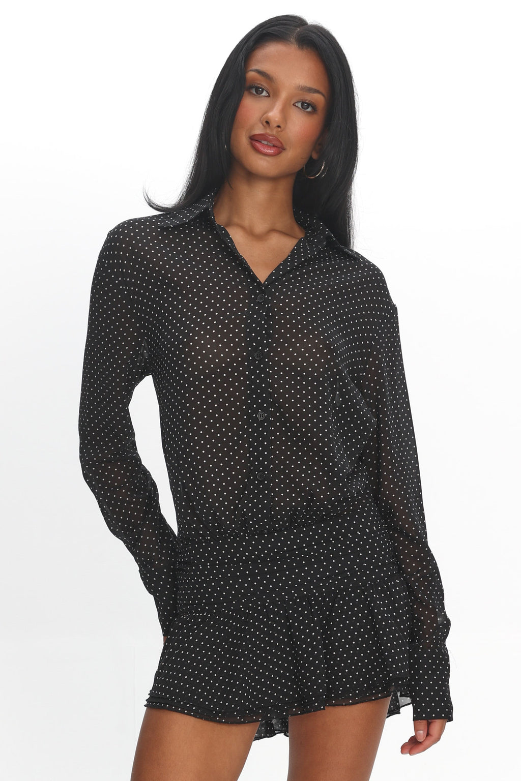LIONESS Girls Girls Girls Mini Dress Onyx Polka by Selfie Leslie Australia