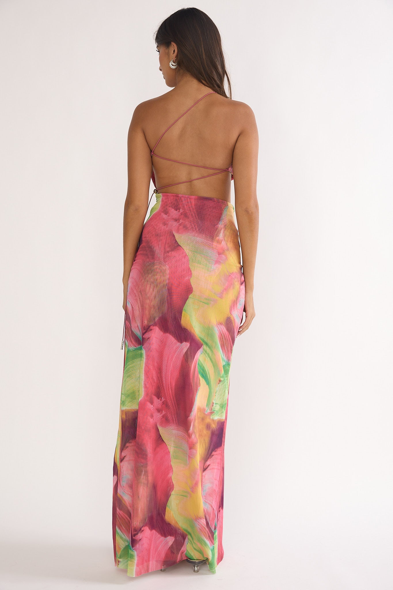 Marvella Open Back Cut-Out Maxi Dress Red Multi by Selfie Leslie Australia