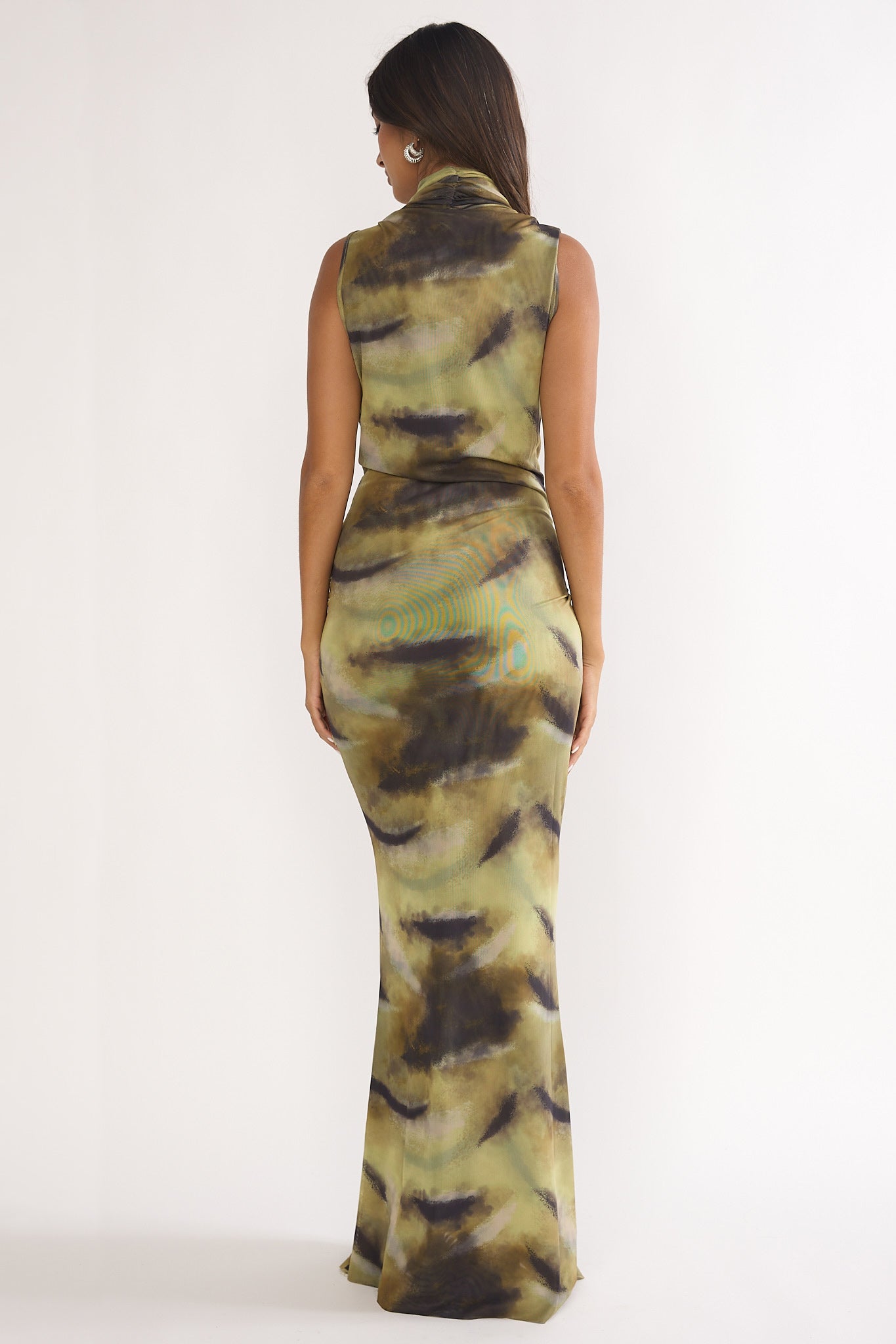 Veya Sleeveless Cowl Maxi Dress Moss by Selfie Leslie Australia