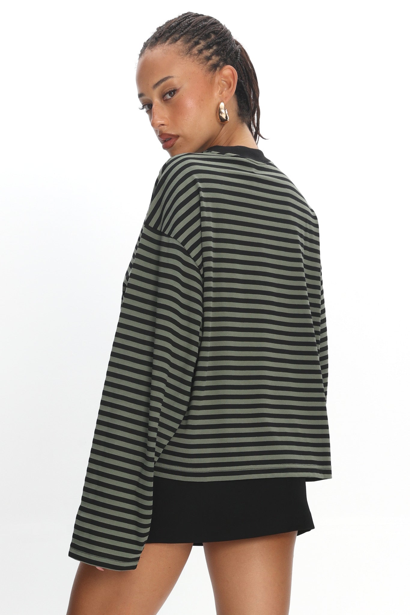LIONESS Bloom Long Sleeve Forest Stripe by Selfie Leslie Australia