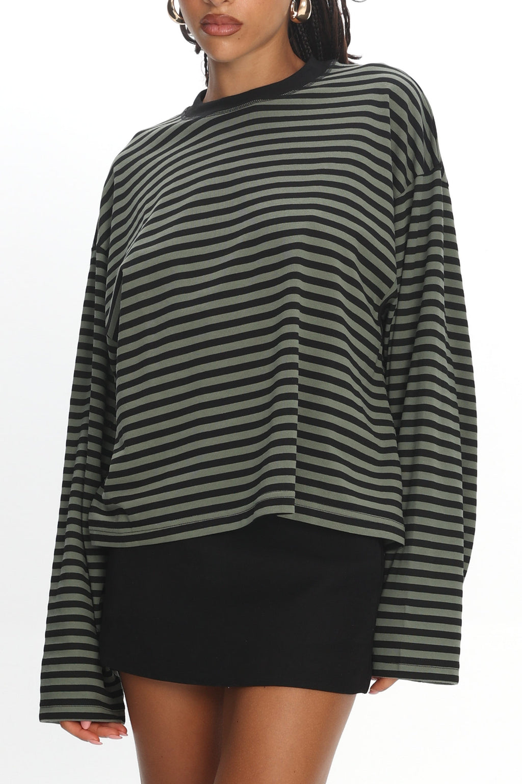 LIONESS Bloom Long Sleeve Forest Stripe by Selfie Leslie Australia