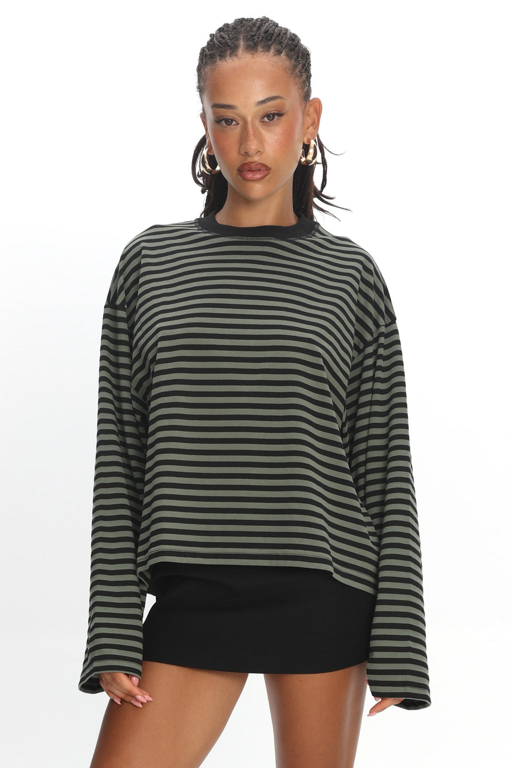 LIONESS Bloom Long Sleeve Forest Stripe by Selfie Leslie Australia