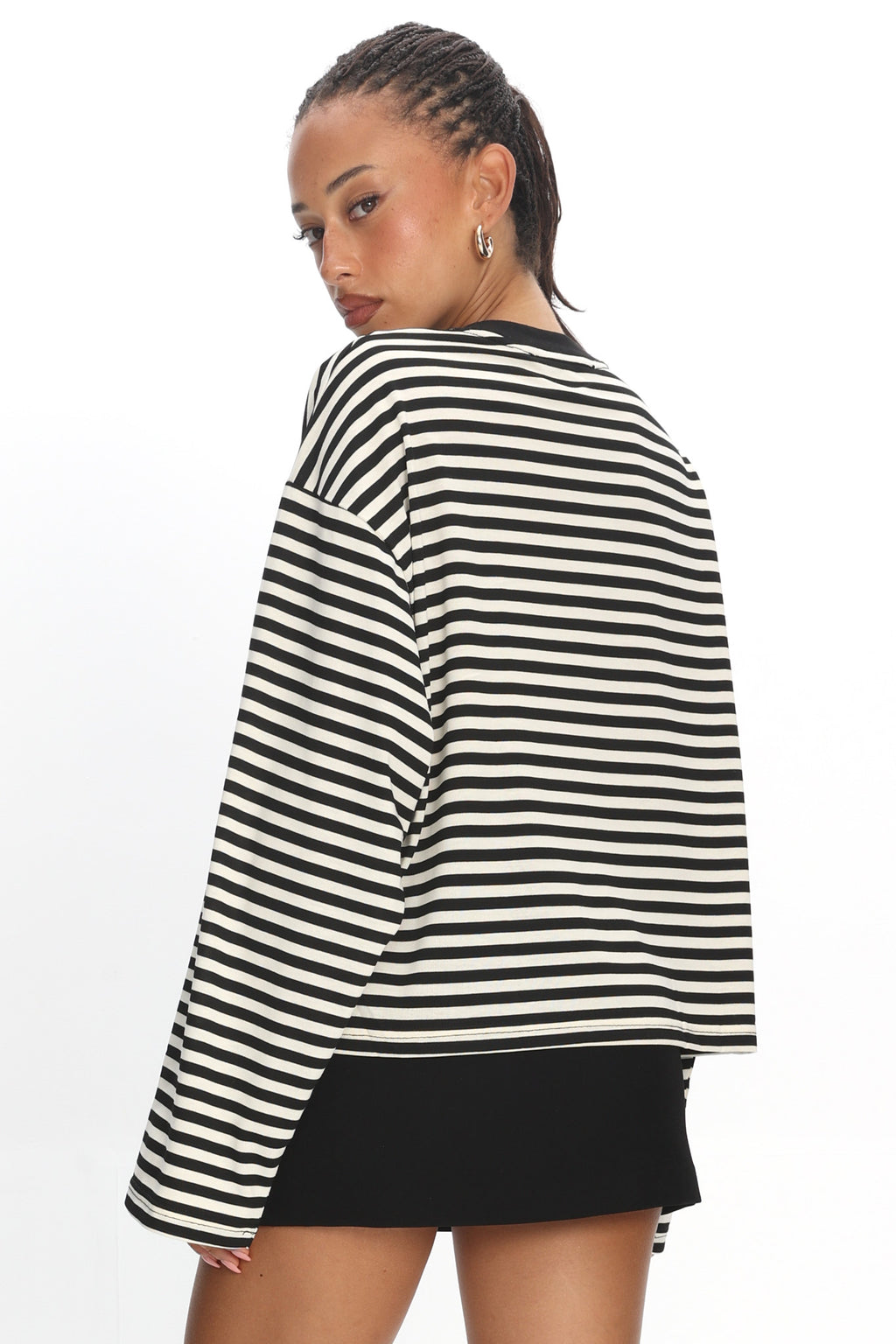 LIONESS Bloom Long Sleeve Onyx Stripe by Selfie Leslie Australia