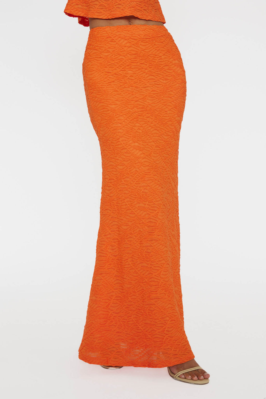 Chat Me Up Embellished Maxi Skirt Tangerine by Selfie Leslie Australia