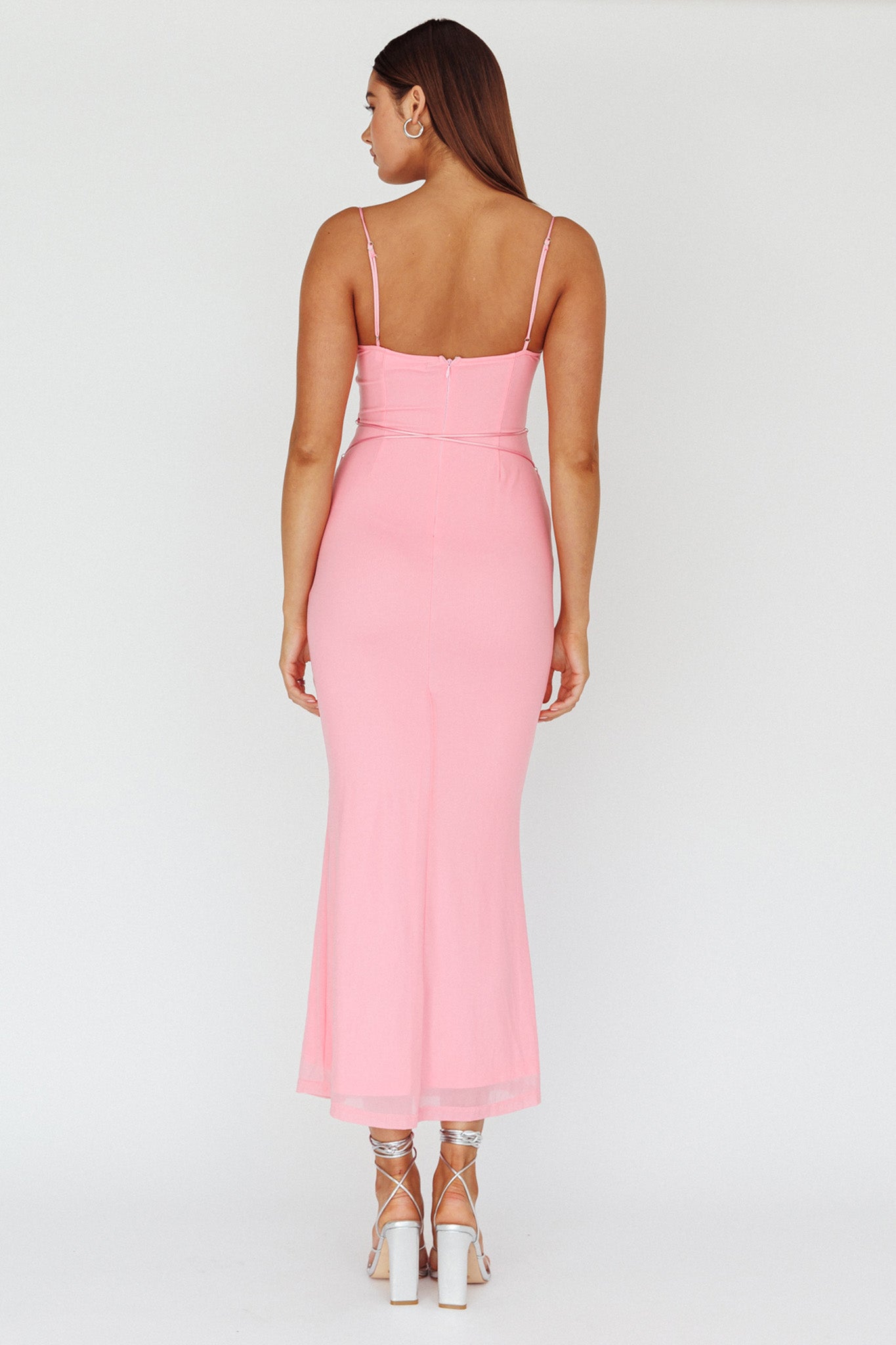 Teava Laced Waist Maxi Dress Blush by Selfie Leslie Australia