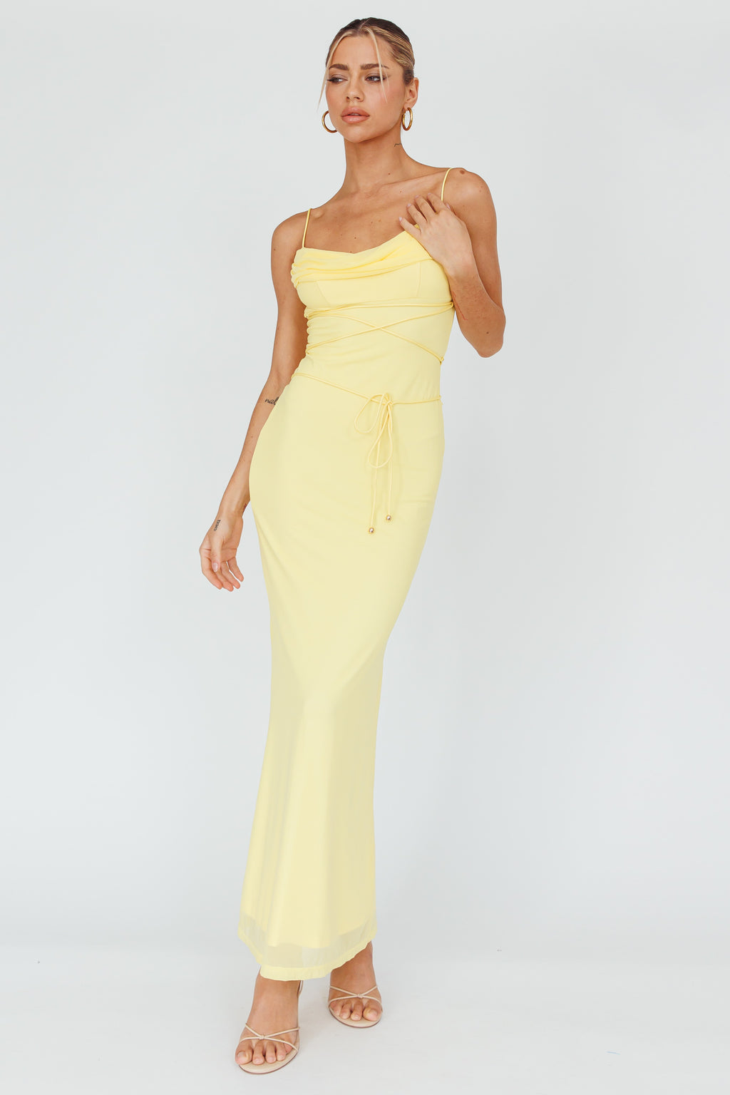 Teava Laced Waist Maxi Dress Butter by Selfie Leslie Australia