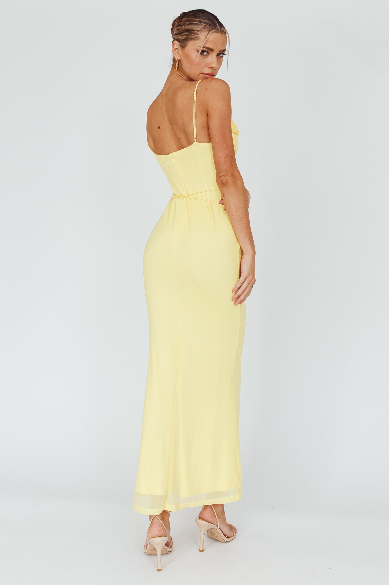 Teava Laced Waist Maxi Dress Butter by Selfie Leslie Australia