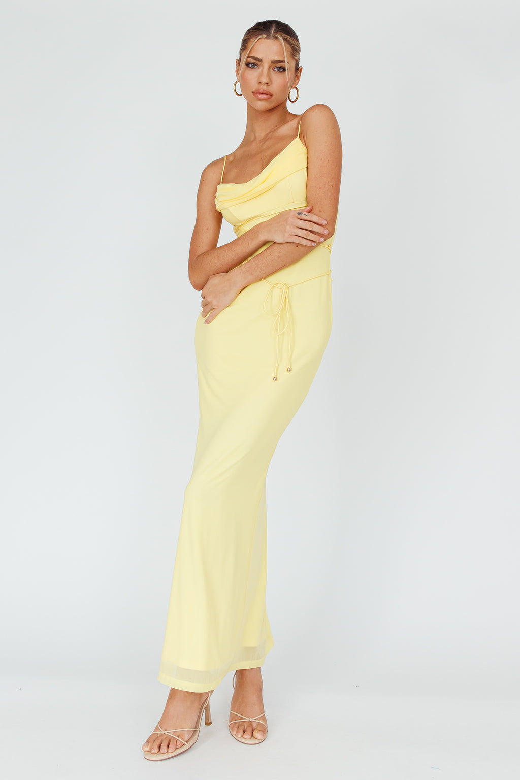 Teava Laced Waist Maxi Dress Butter by Selfie Leslie Australia
