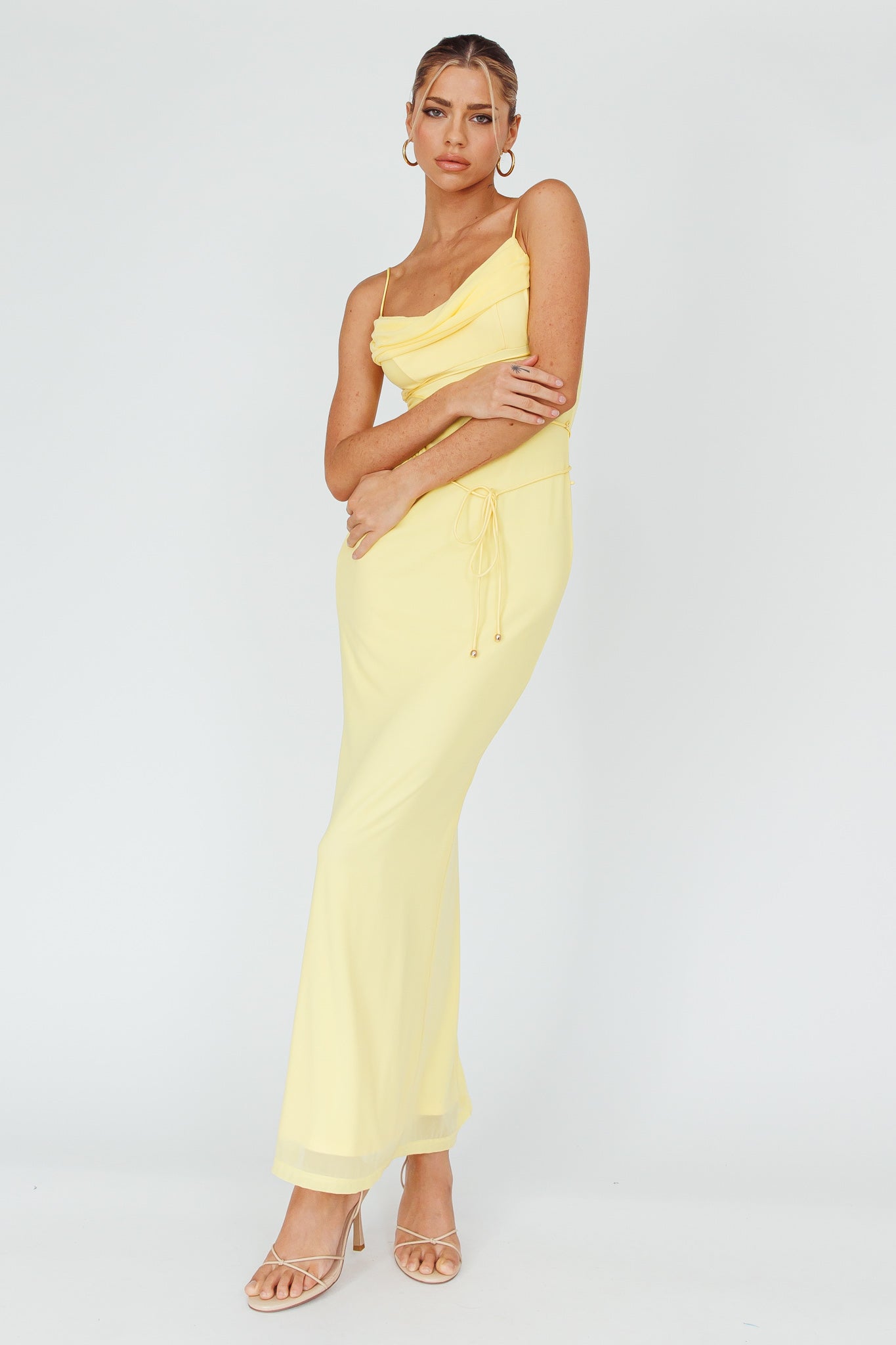 Teava Laced Waist Maxi Dress Butter by Selfie Leslie Australia