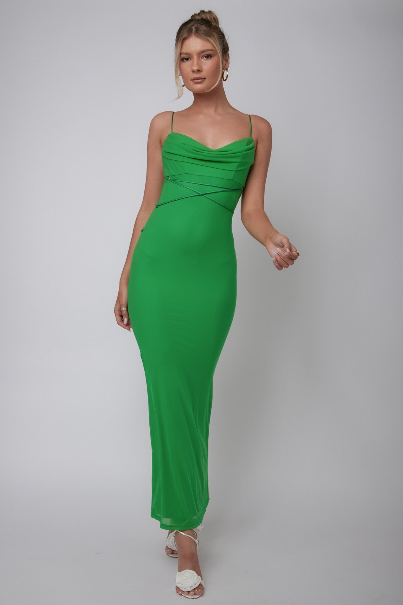Teava Laced Waist Maxi Dress Green by Selfie Leslie Australia