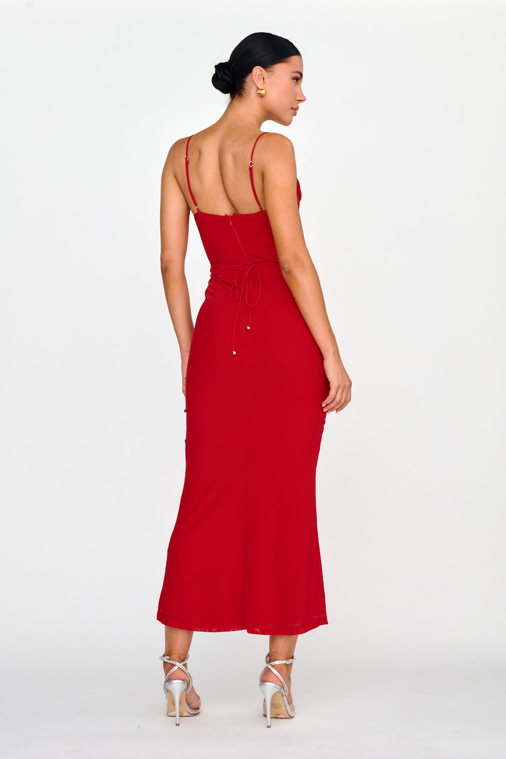 Teava Laced Waist Maxi Dress Red by Selfie Leslie Australia