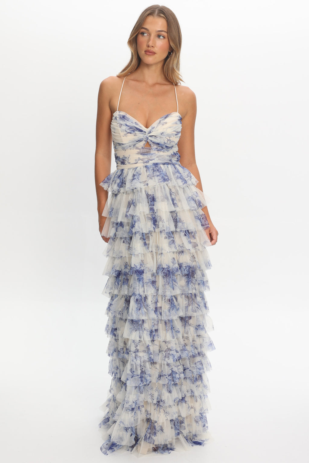 Cambridge Accordion Pleat Corset Dress Blue by Selfie Leslie Australia