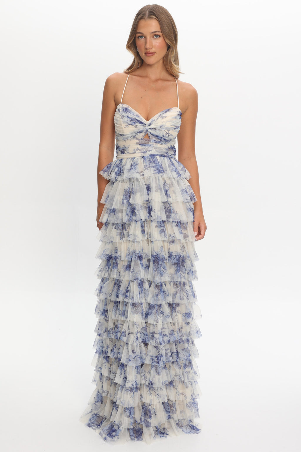 Cambridge Accordion Pleat Corset Dress Blue by Selfie Leslie Australia