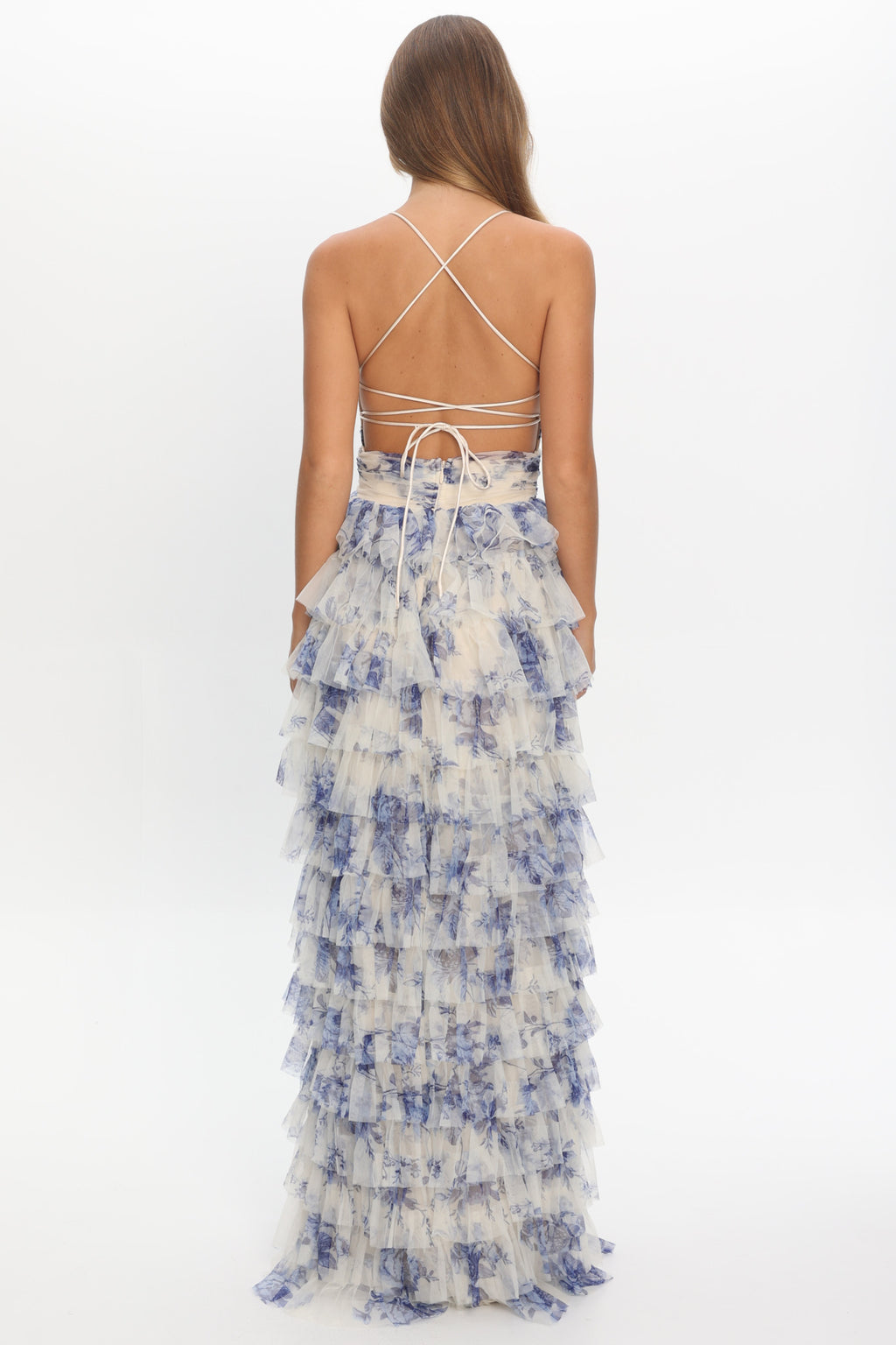 Cambridge Accordion Pleat Corset Dress Blue by Selfie Leslie Australia