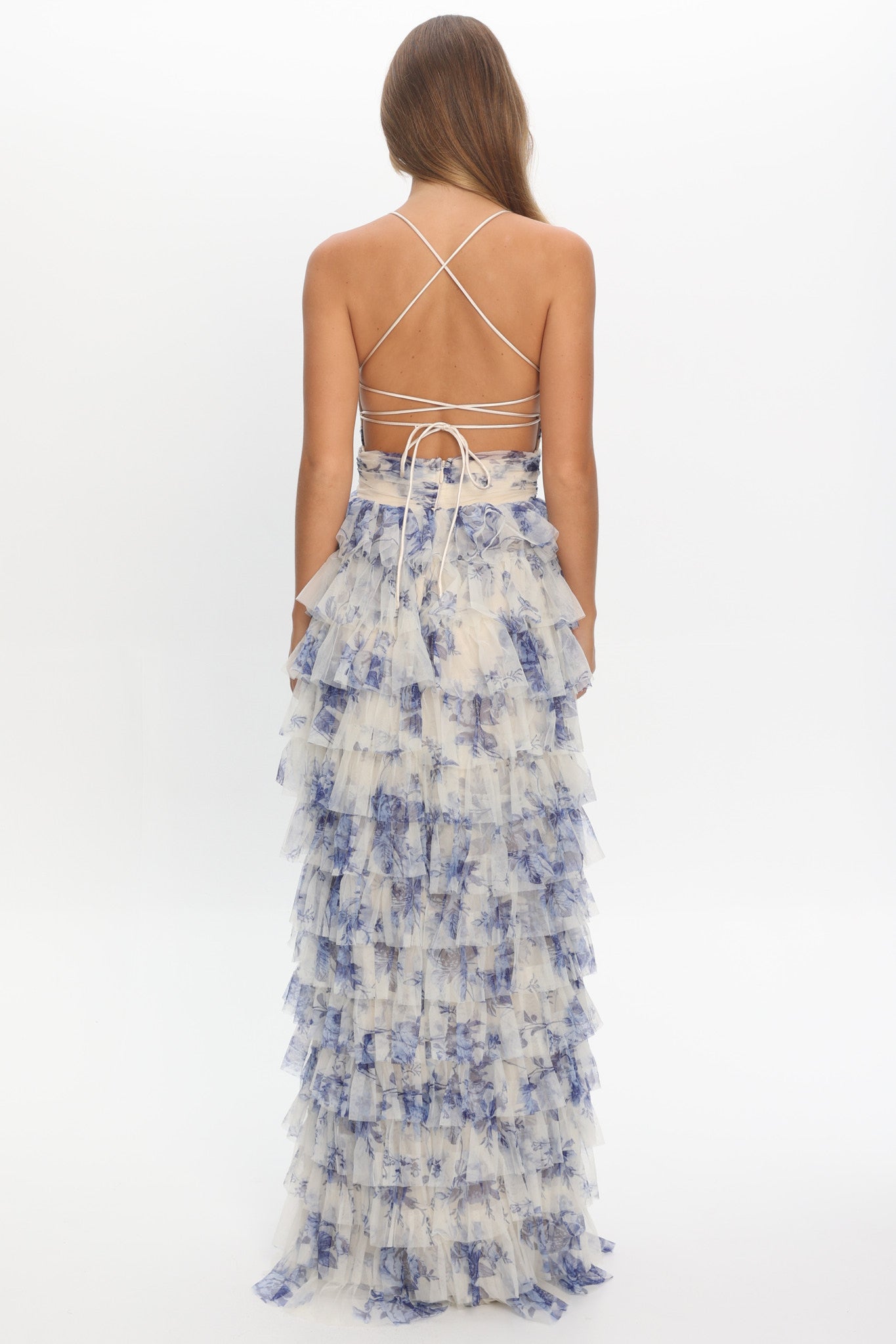 Cambridge Accordion Pleat Corset Dress Blue by Selfie Leslie Australia