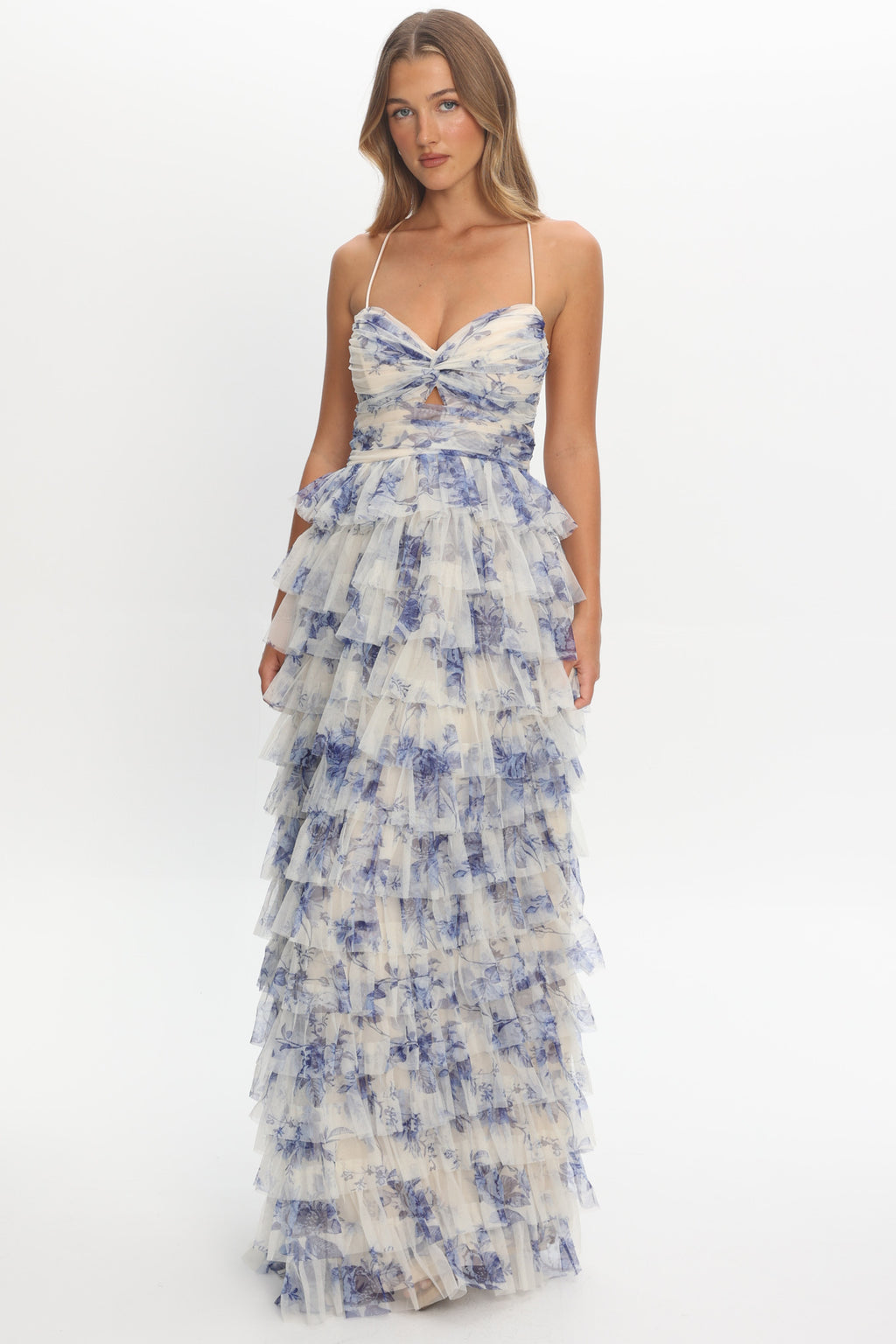 Cambridge Accordion Pleat Corset Dress Blue by Selfie Leslie Australia