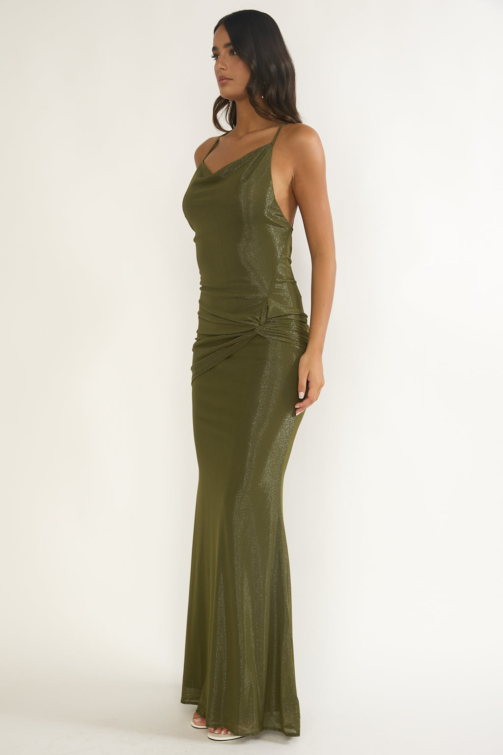 Oralia Criss-Cross Back Maxi Dress Olive by Selfie Leslie Australia