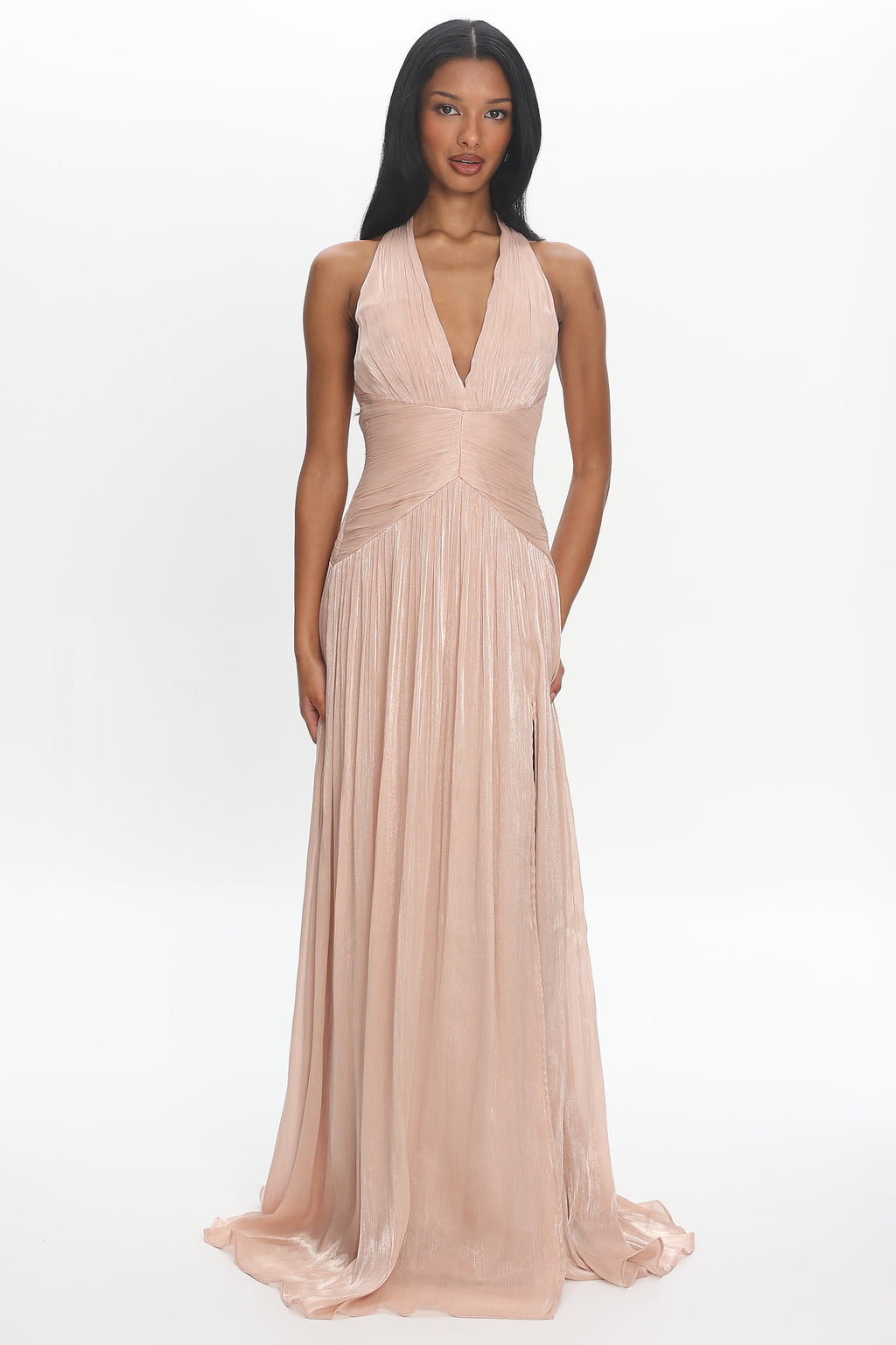 Champagne Wishes Halter Gown Champagne